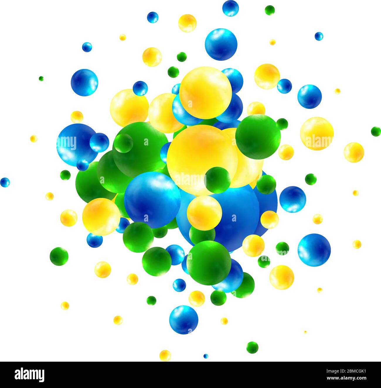 Vector illustration with multicolored bubbles. balls or spheres. Stock Vector