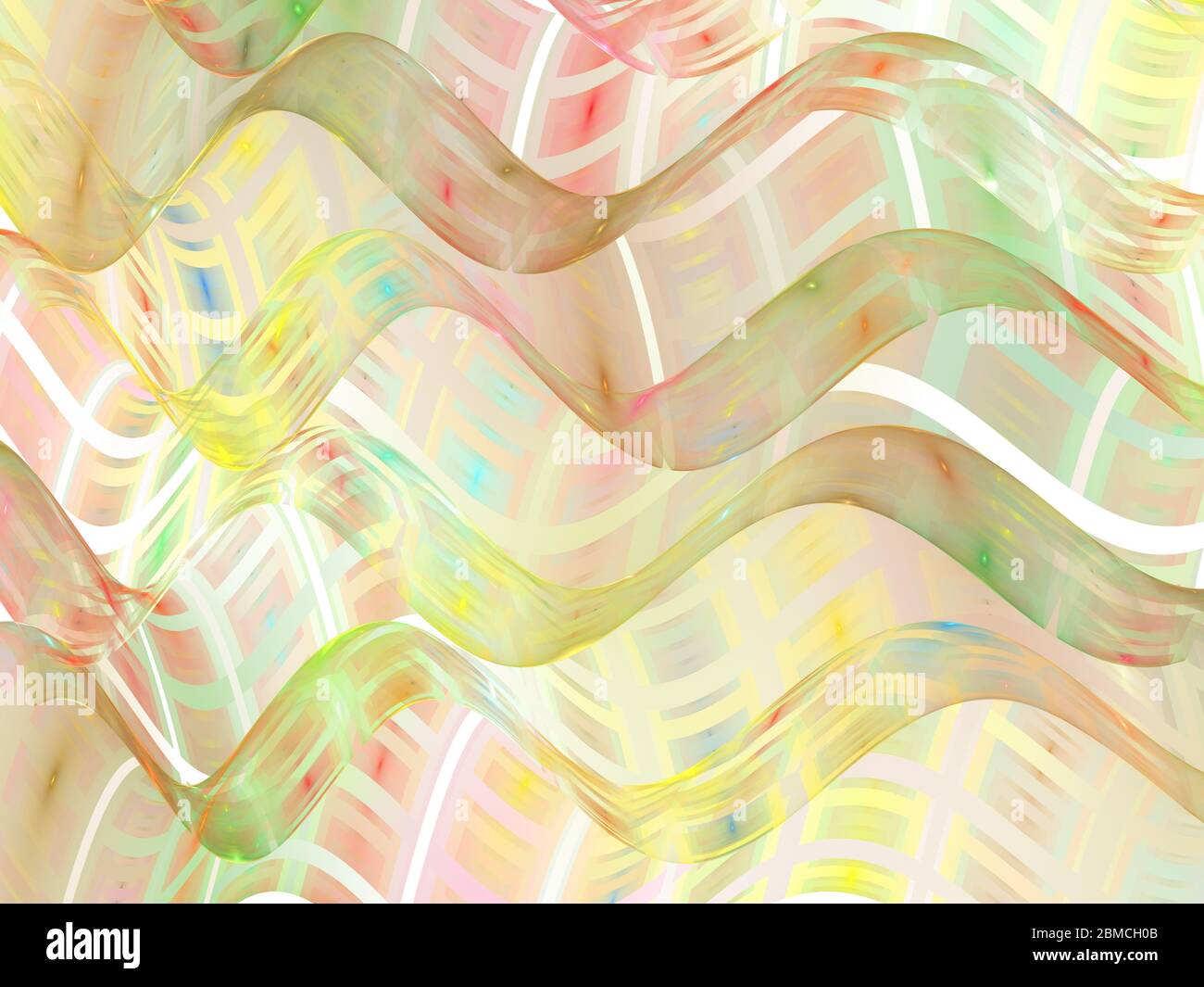 Abstract ribbon silky background. Wavy lines set, dinamic design ...