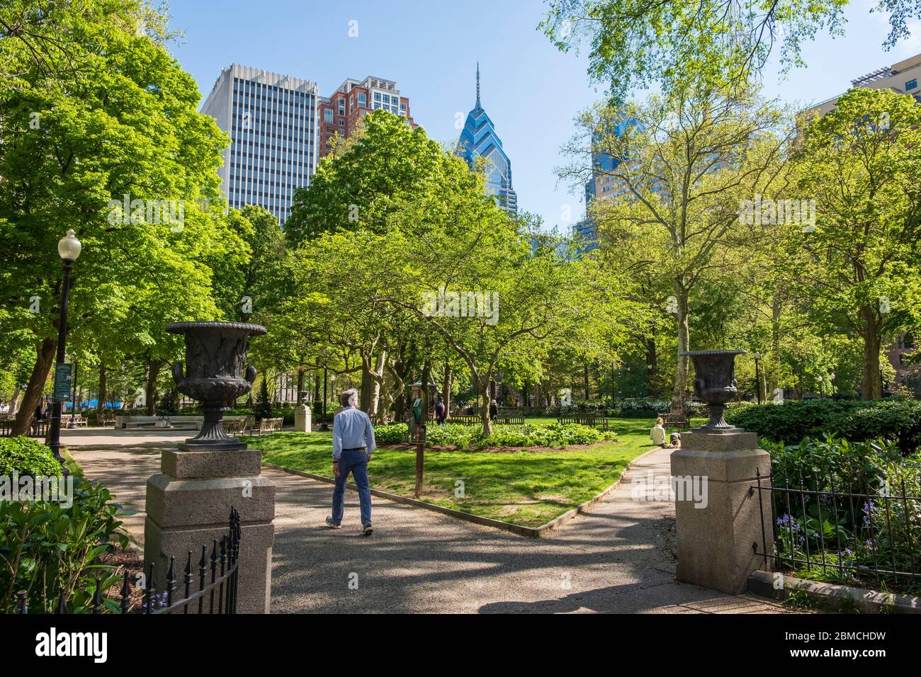 Springtime in Rittenhouse Square, Downtown Philadelphia, Pennsylvania, USA Stock Photo