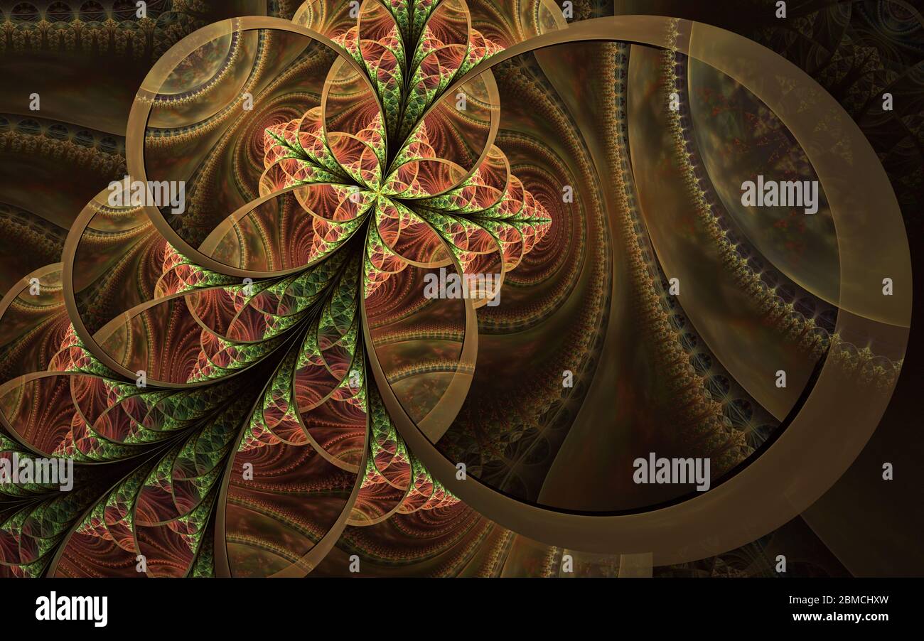 Beautiful abstract fractal artwork with details. Floral illustration ...