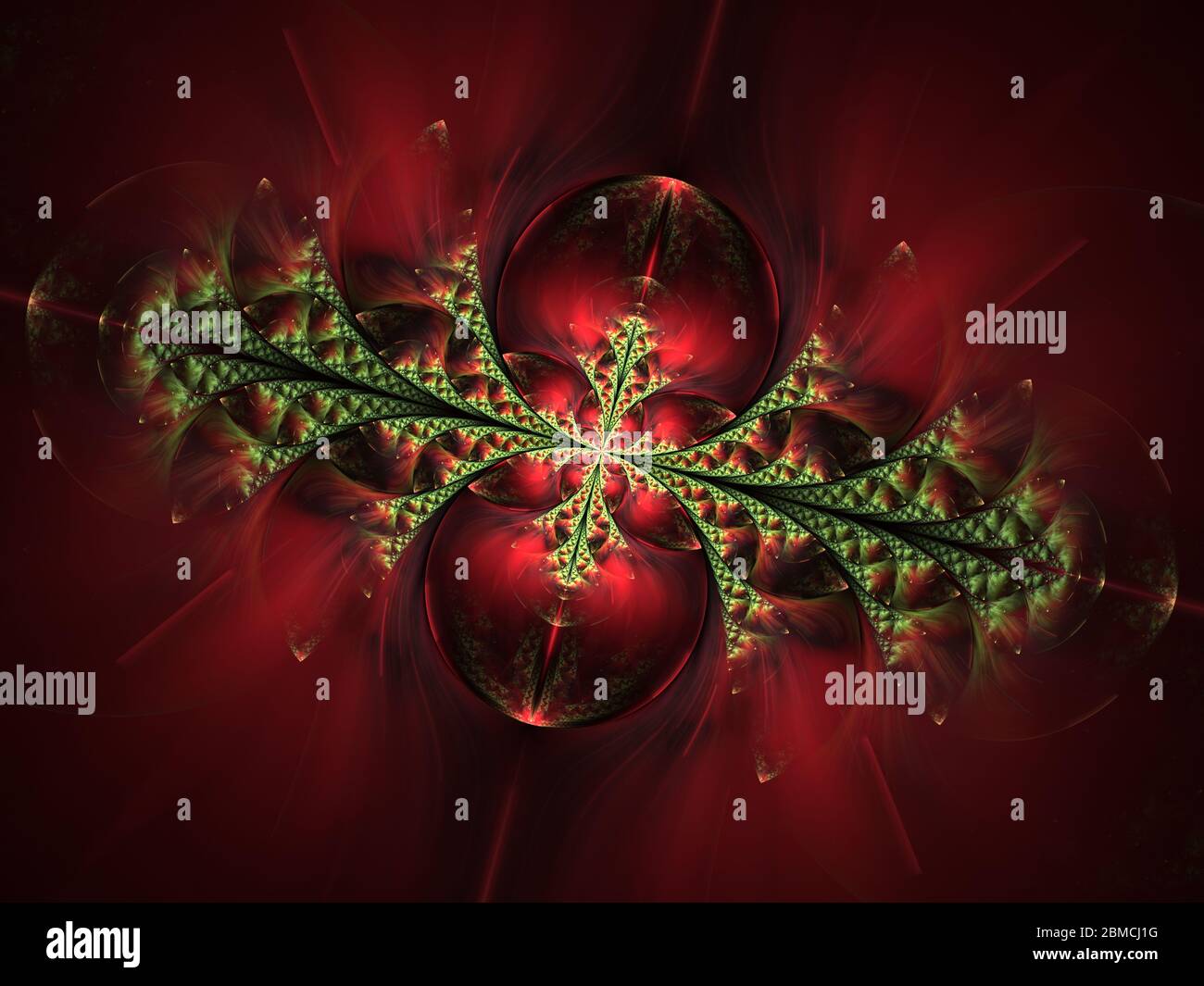 Beautiful fractal shape or butterfly with glowing elements. Abstract ...