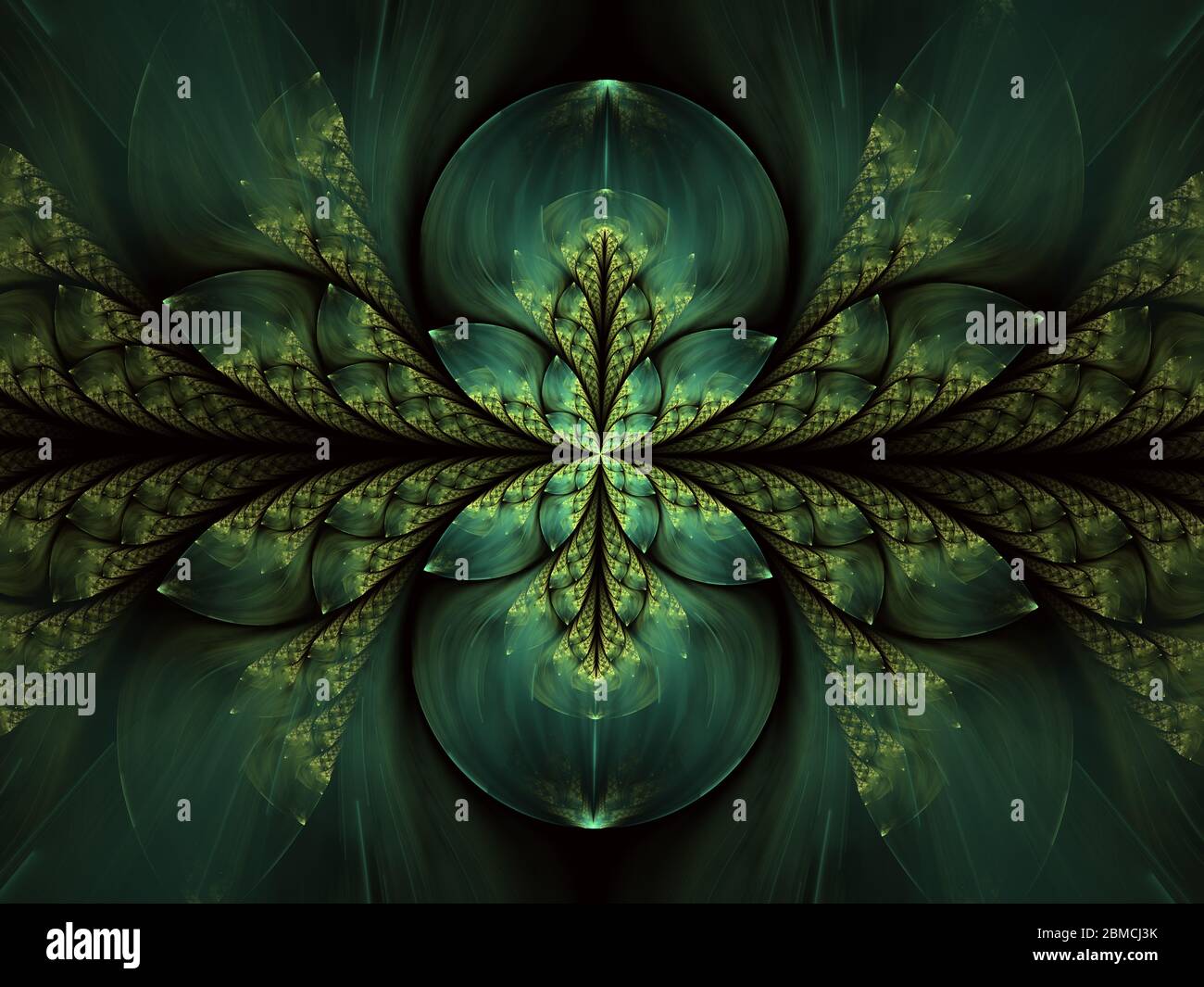 Beautiful fractal shape or butterfly with glowing elements. Abstract ...