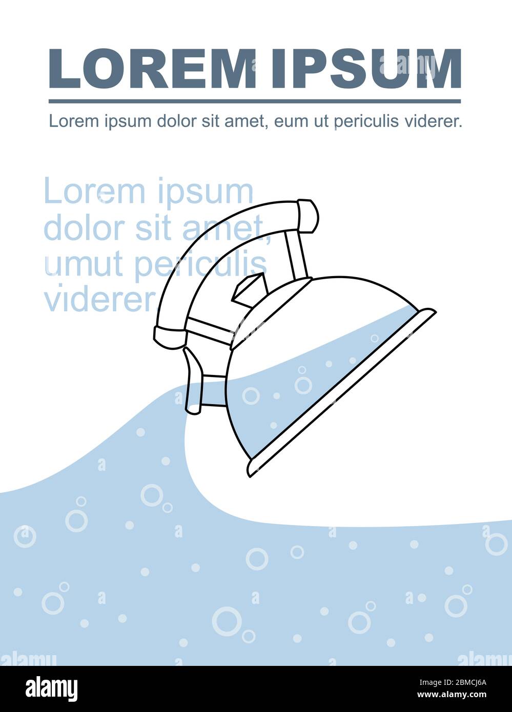 Water pouring from kettle advertising flyer design flat vector illustration on white background abstract design Stock Vector
