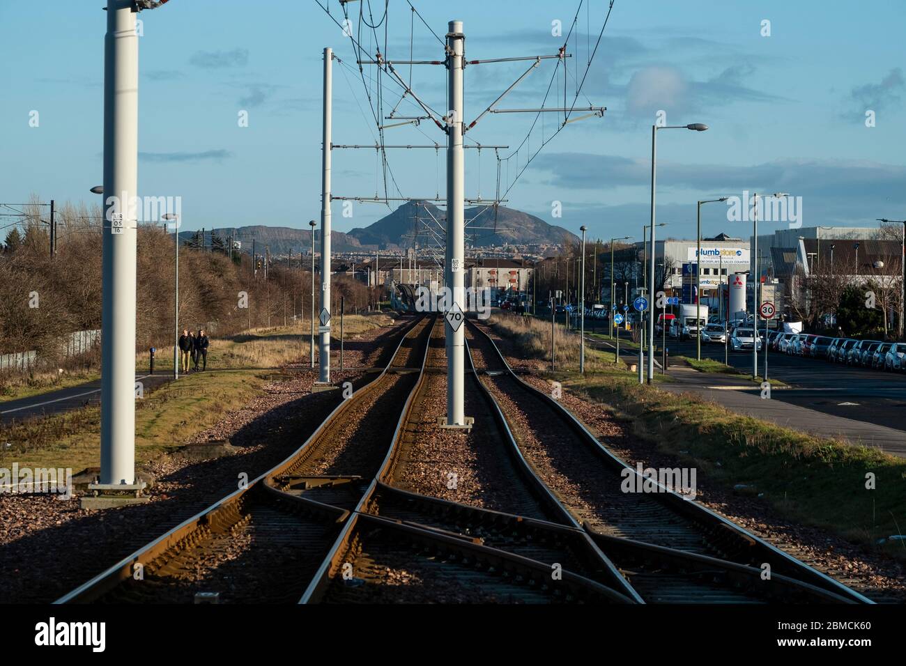 Rail and tram Stock Photo