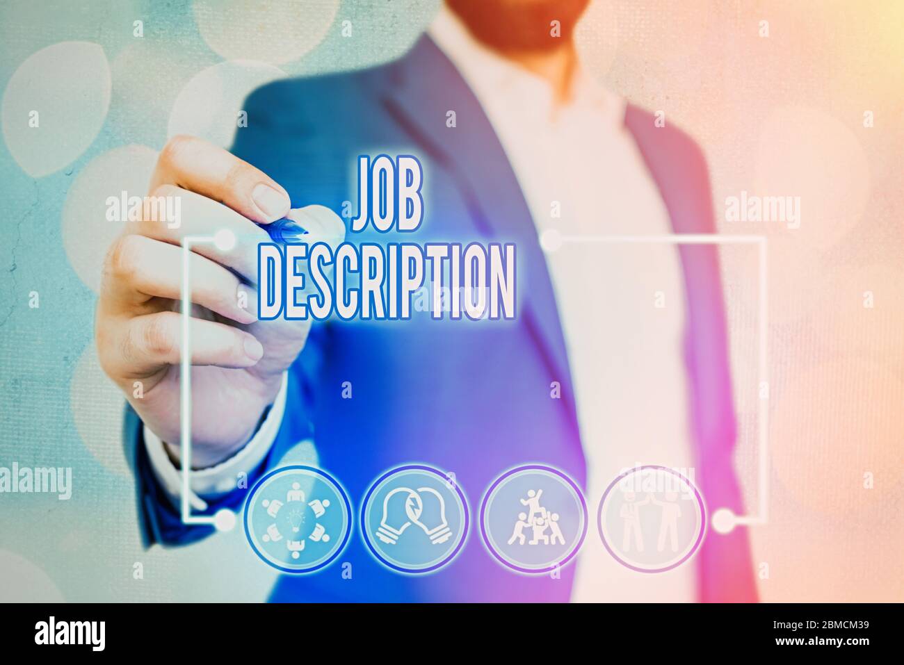 Text sign showing Job Description. Business photo text A document that ...