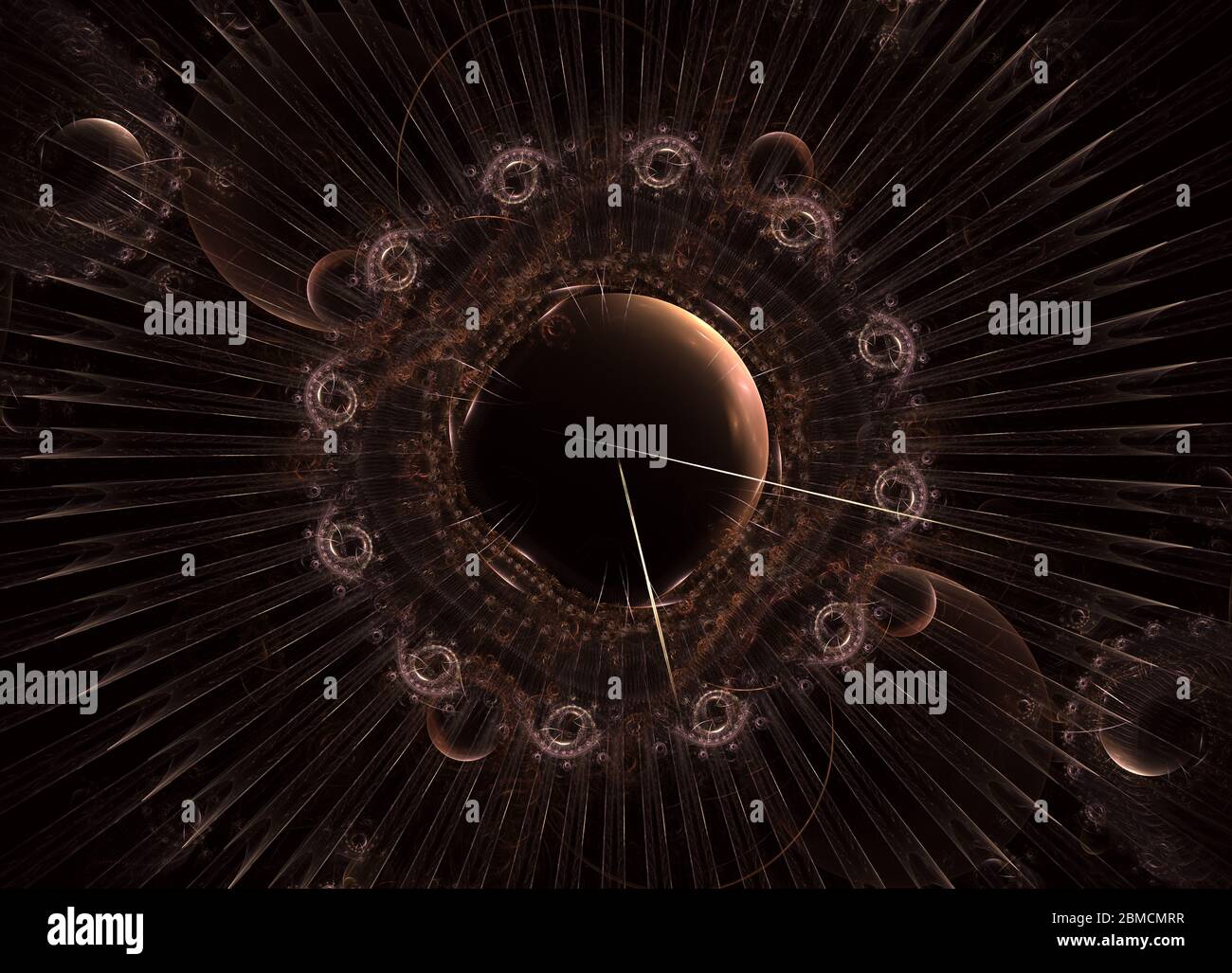 Dark fractal clockwork pattern, digital artwork for creative graphic ...