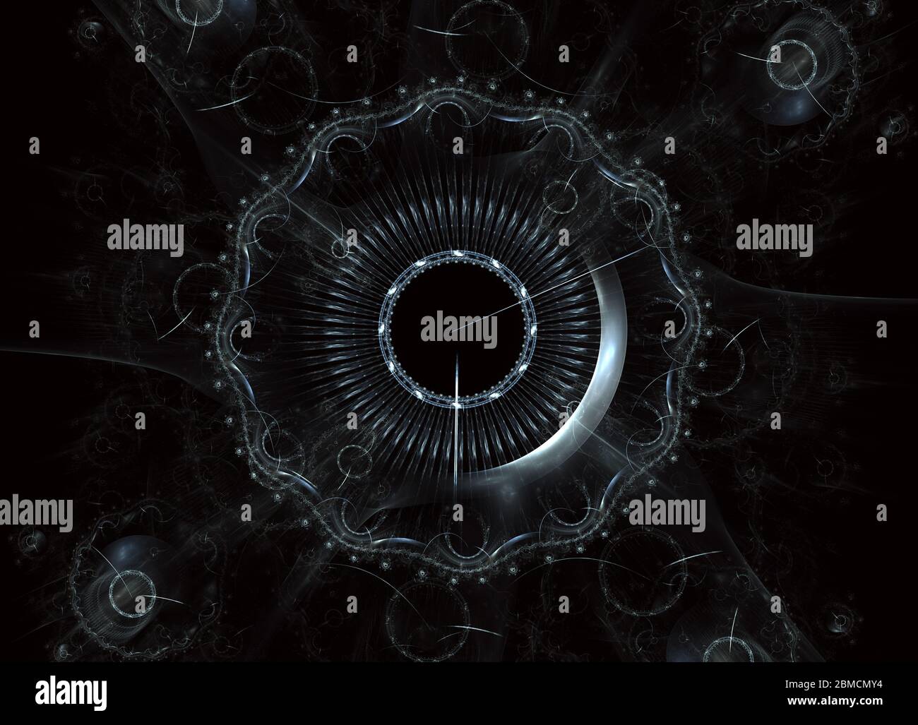 Dark fractal clockwork pattern, digital artwork for creative graphic ...