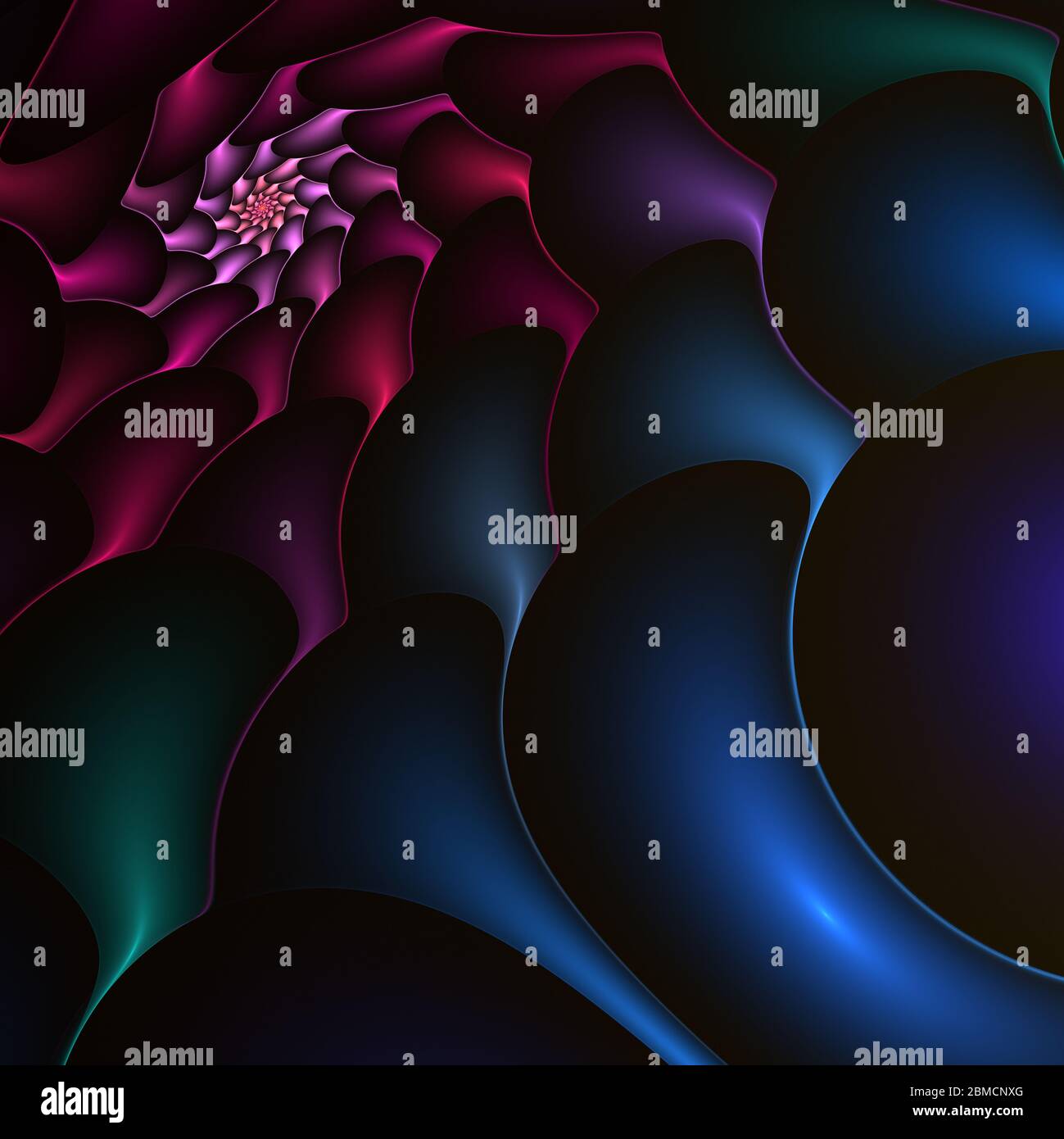 Spiral Fractal Background Image, Blurred Bokeh Particles Illustration