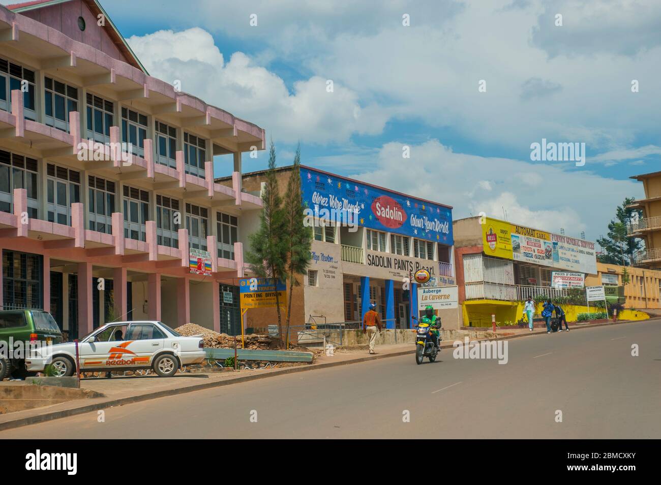 Street scene in Kigali, the capital and largest city of Rwanda. Stock Photo