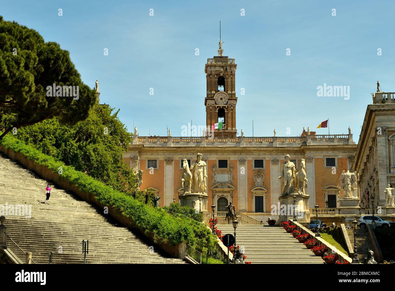May 8th 2020, Rome, Italy: View of the Campidoglio without tourists due to the phase 2 of lockdown Stock Photo
