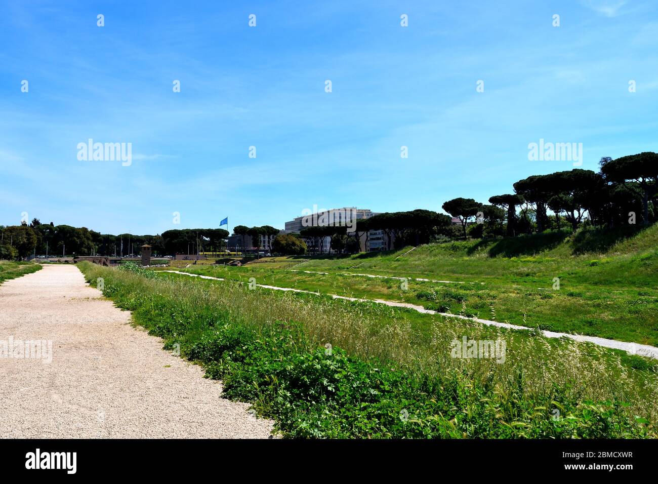 May 8th 2020, Rome, Italy: View of the Circus Maximus without tourists due to the phase 2 of lockdown Stock Photo