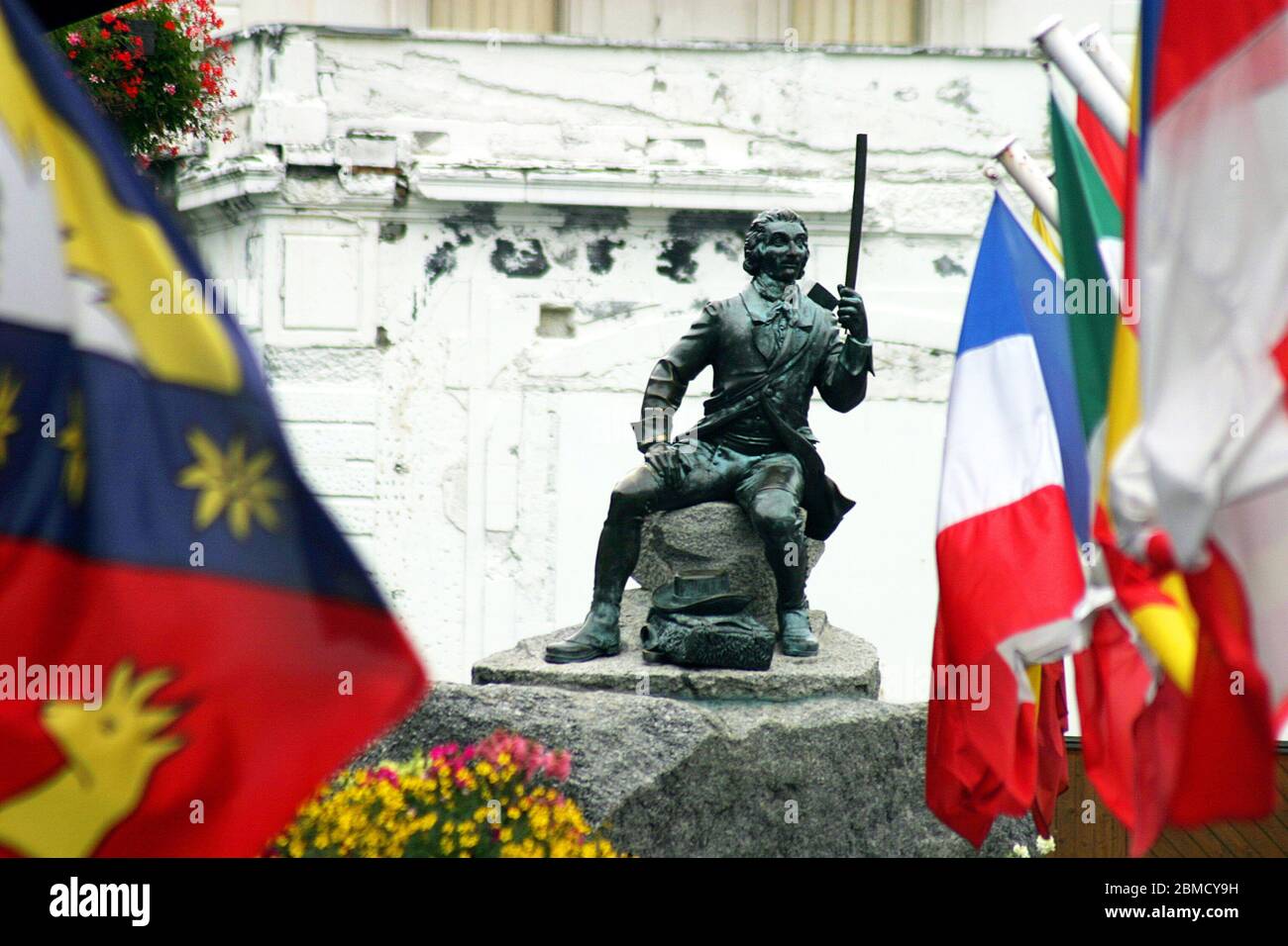 Famous mountaineer and scientist Dr Gabriel Paccard statue in Chamonix