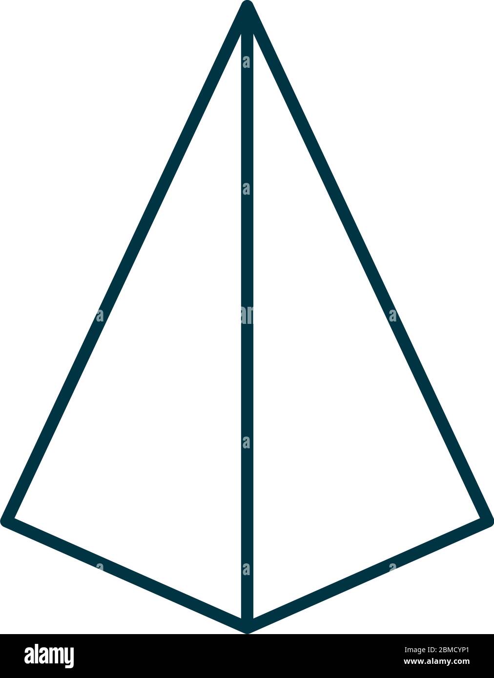 3d pyramid line style icon design, Geometric shape theme Vector ...