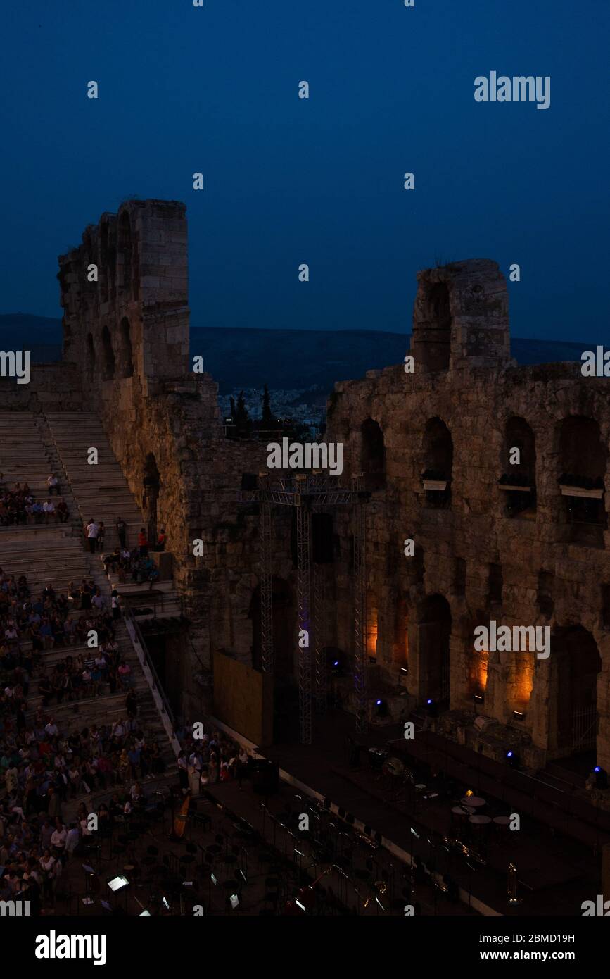 Openair concert in the Herod Atticus Odeon, amphitheater in the