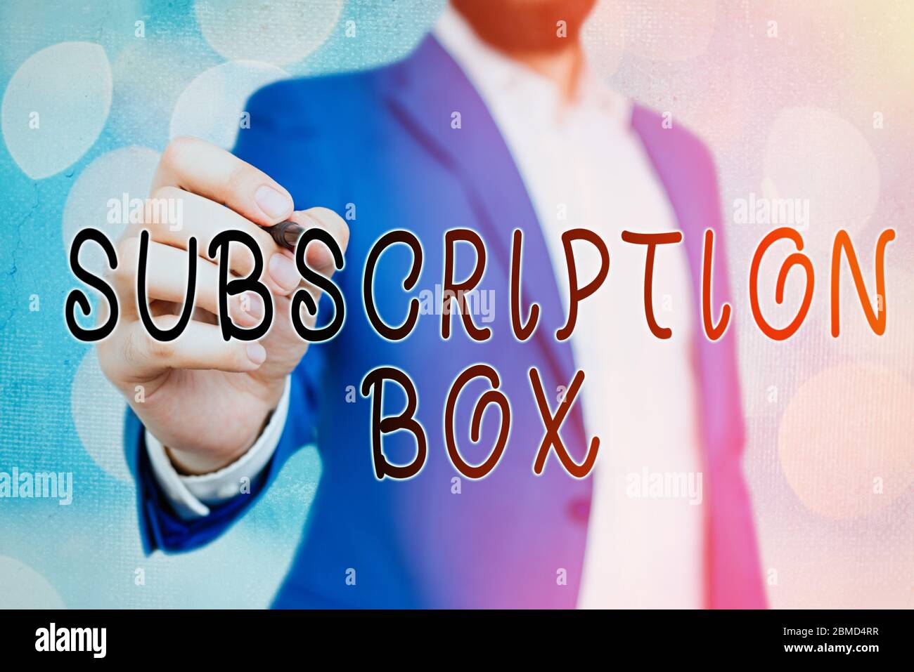 Handwriting text Subscription Box. Conceptual photo button if you ...