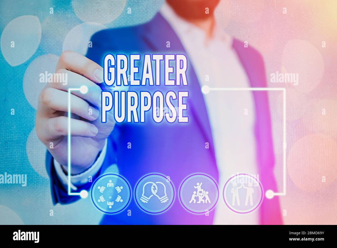 Text sign showing Greater Purpose. Business photo text Extend in ...