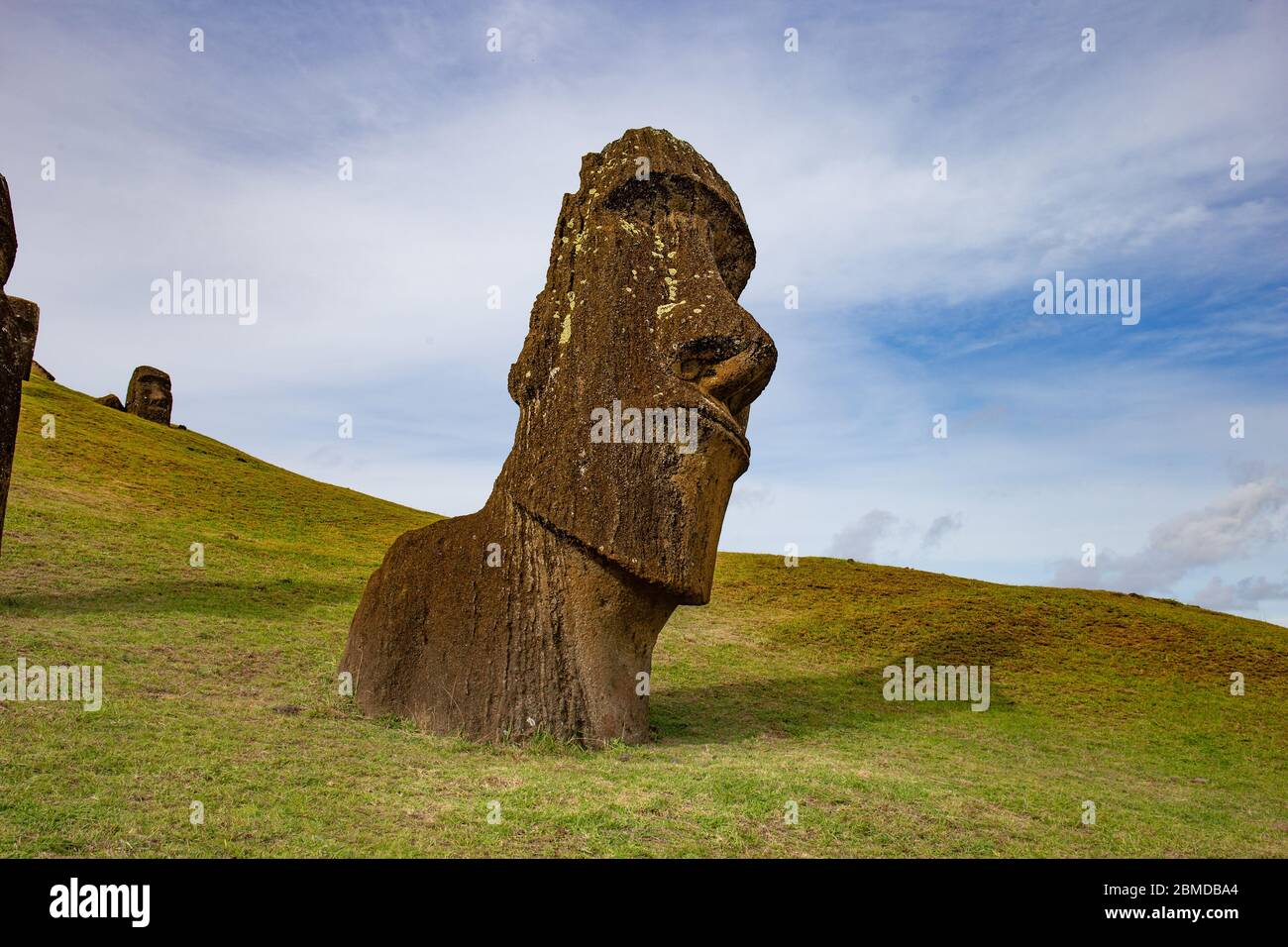Stone statues Moai on Easter Island Rapa Nui. Stock Photo