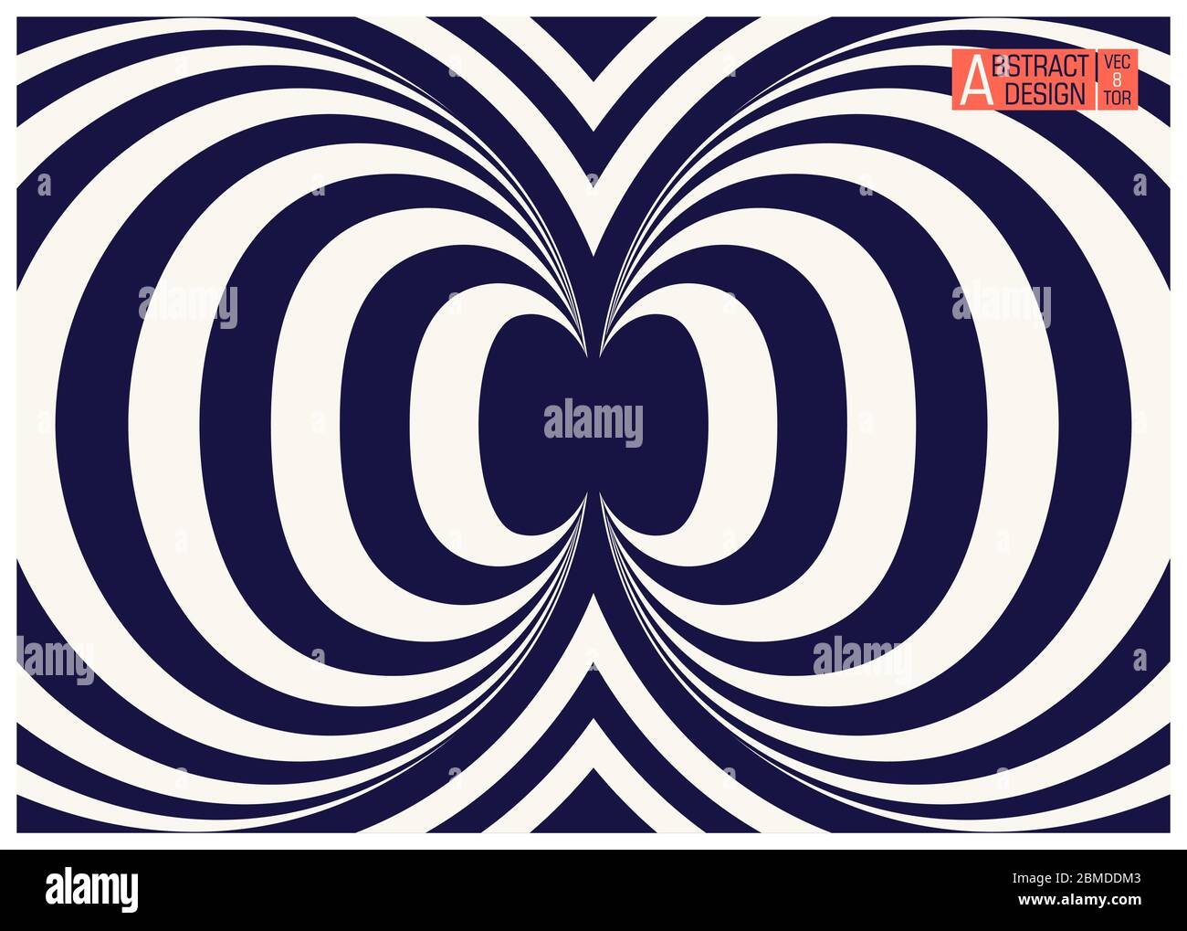 Two colors striped geometric optical illusion. Conceptual modern art illusion. Trendy vector illustration Stock Vector