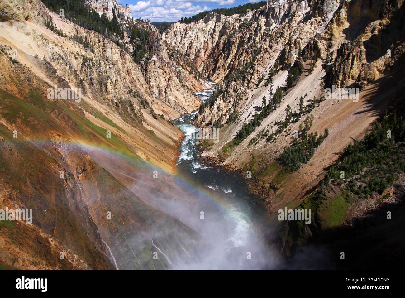Shiny rainbow over the Grand Canyon of Yellowstone Stock Photo - Alamy