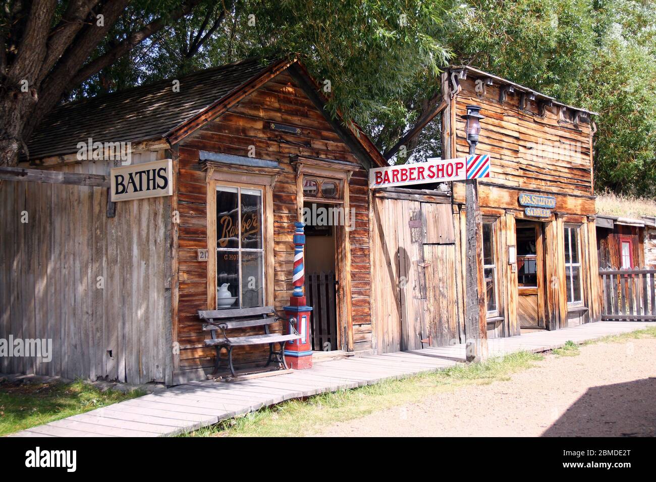 Buildings in the ghost town Nevada City in Montana Stock Photo Alamy