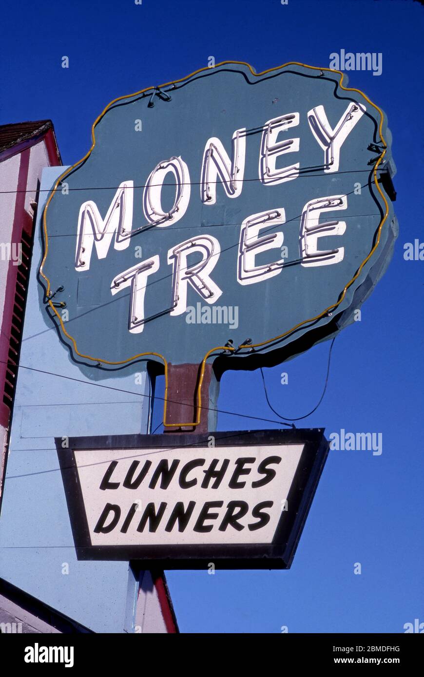 Sign for Money Tree restaurant in Burbank, CA Stock Photo