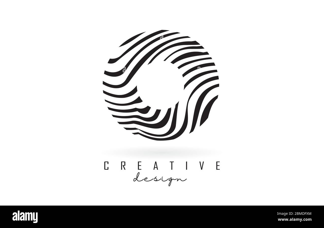 Black and White Zebra O Letter Logo Design. Creative O vector ...