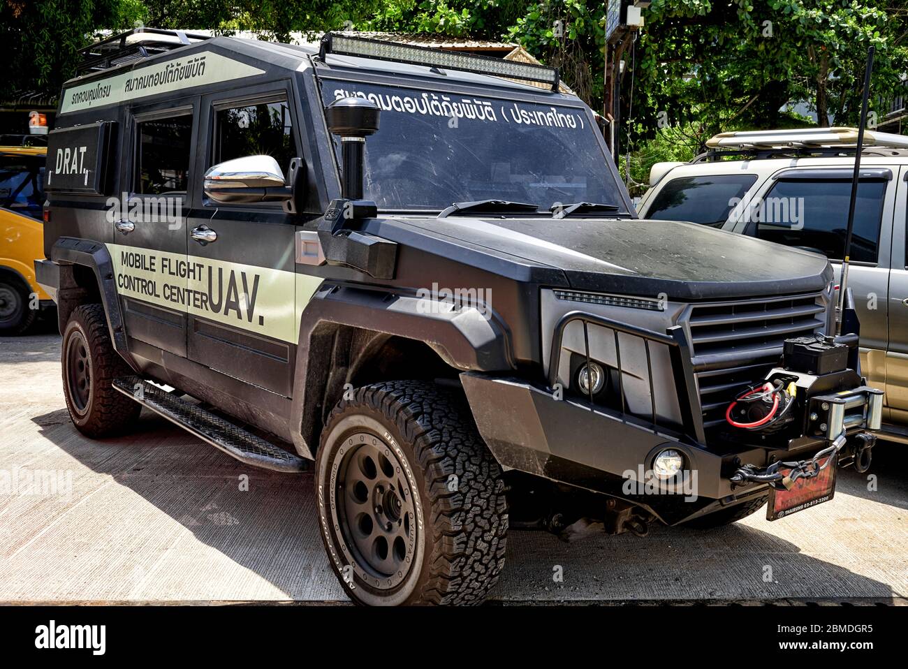 D.R.A.T (disaster response associations Thailand) team vehicle and mobile flight control center. Thailand Southeast Asia Stock Photo