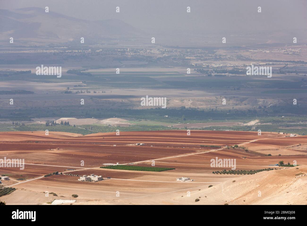 View of Jordan valley, near Ruins of the ancient Pella, Irbit, Irbid governorate, Jordan, middle east, Asia Stock Photo
