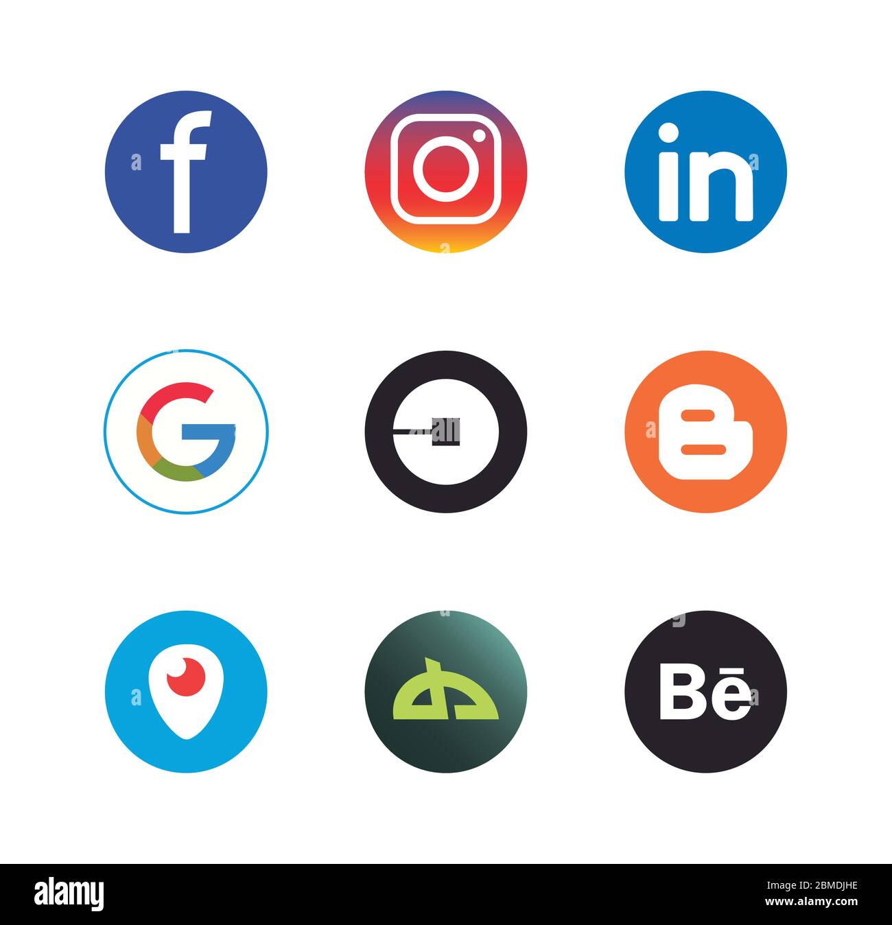 flat style icon set design, Social media apps multimedia communication ...