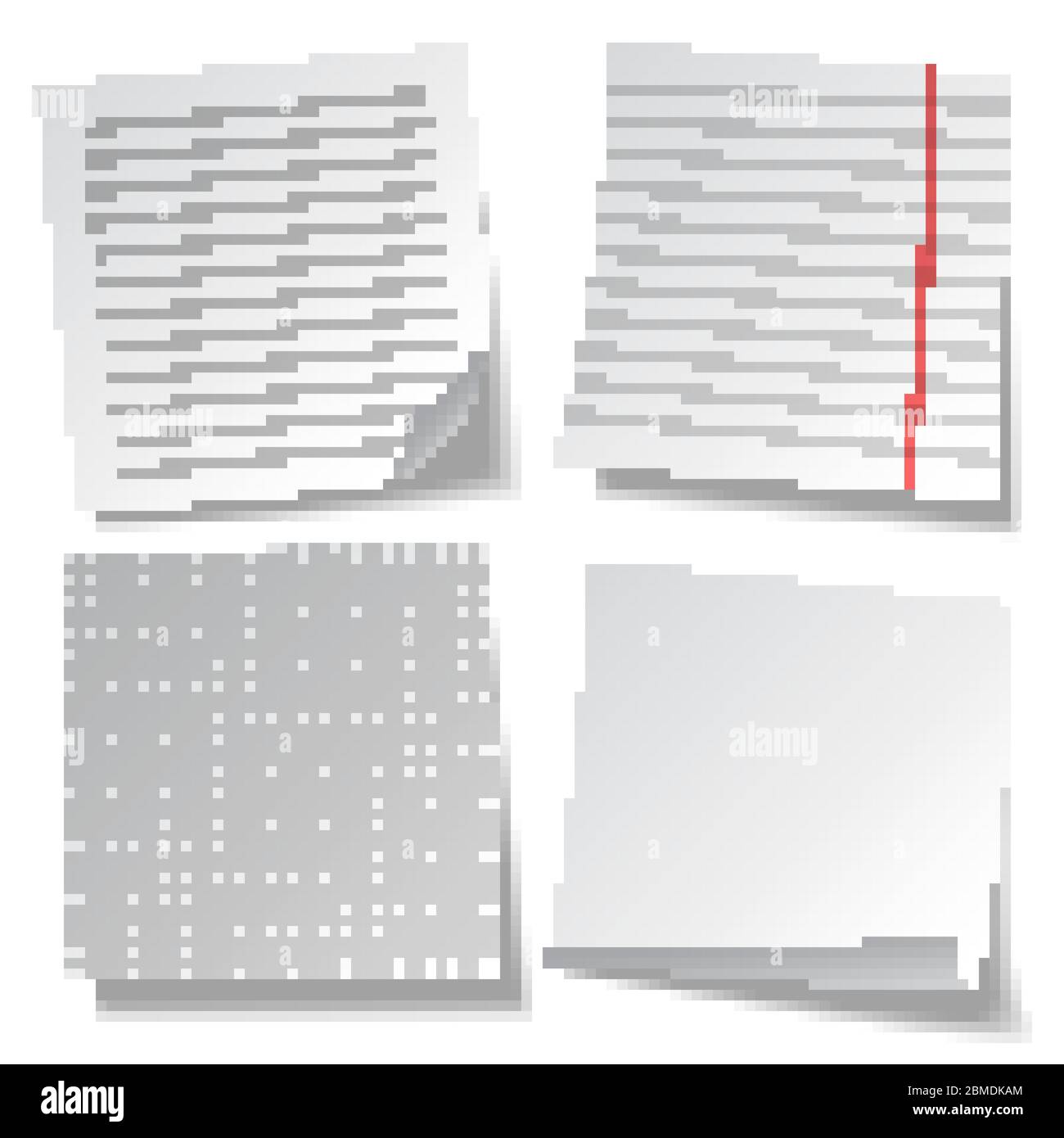 Realistic lined sticky notes. Blank note paper sheets. Information ...