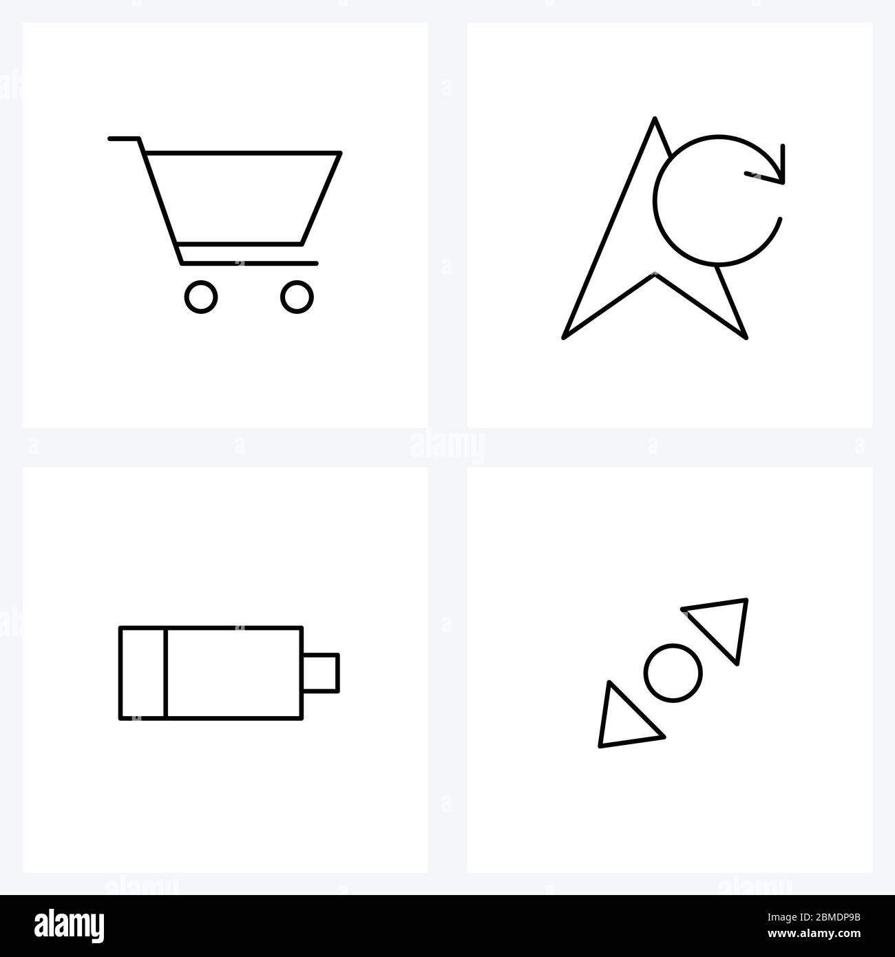 4 Universal Line Icon Pixel Perfect Symbols of cart, restart, logistic