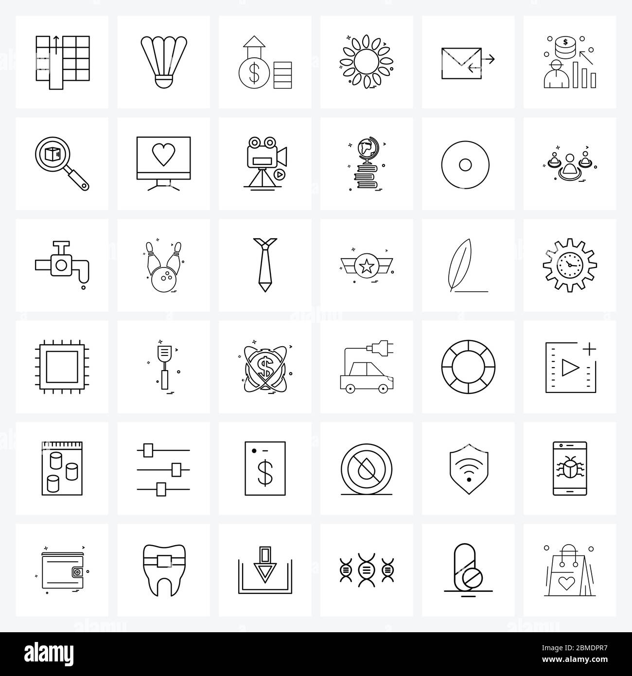 Ui Set Of 36 Basic Line Icons Of Mail Flower Gain Daisy Flower Chinese Flower Vector Illustration Stock Vector Image Art Alamy