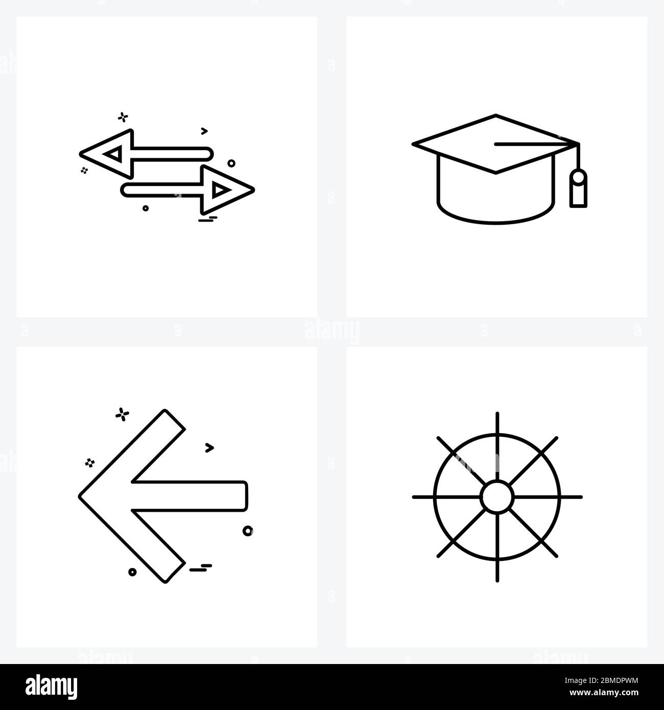 Stock Vector Icon Set of 4 Line Symbols for arrows; arrow; arrow; education; left Vector Illustration Stock Vector