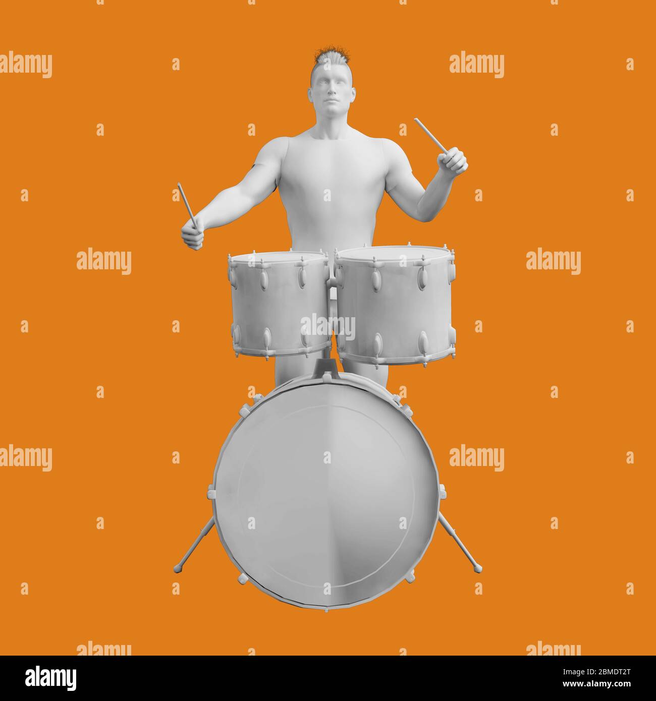 Drummer Drum Player Playing in Concert Concept Stock Photo