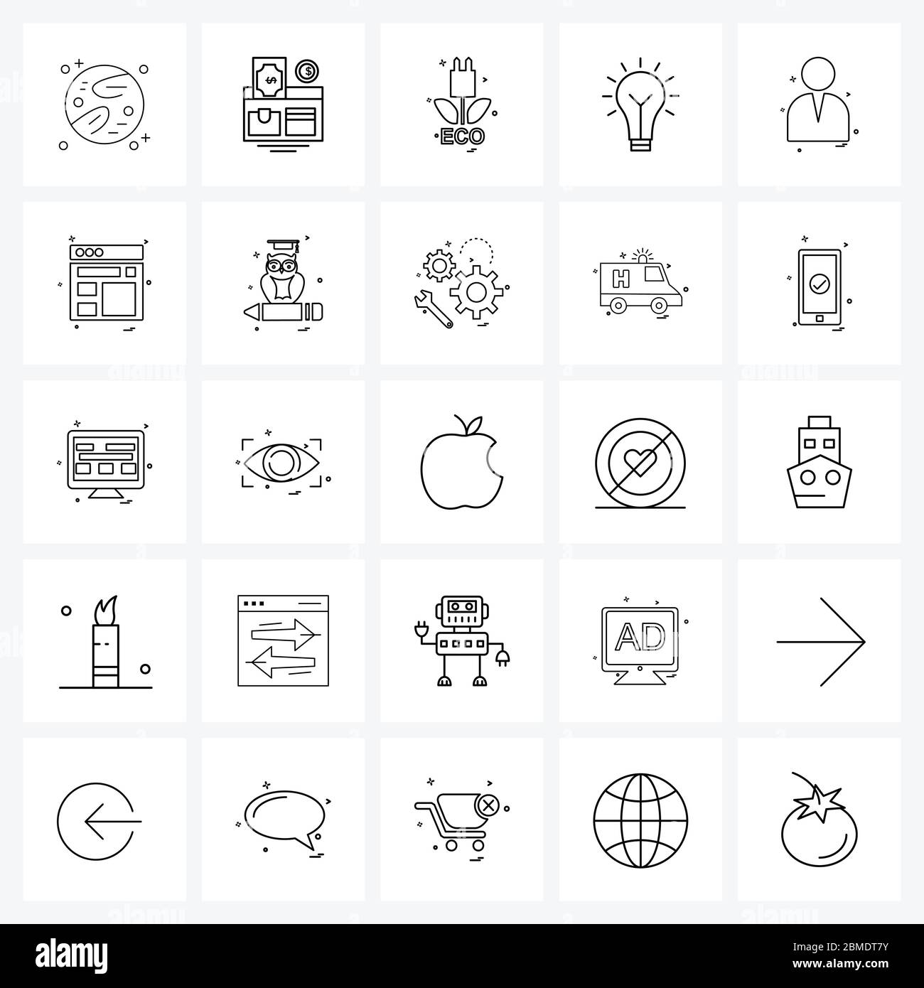 25 Universal Line Icons For Web And Mobile Avatar Education Currency 