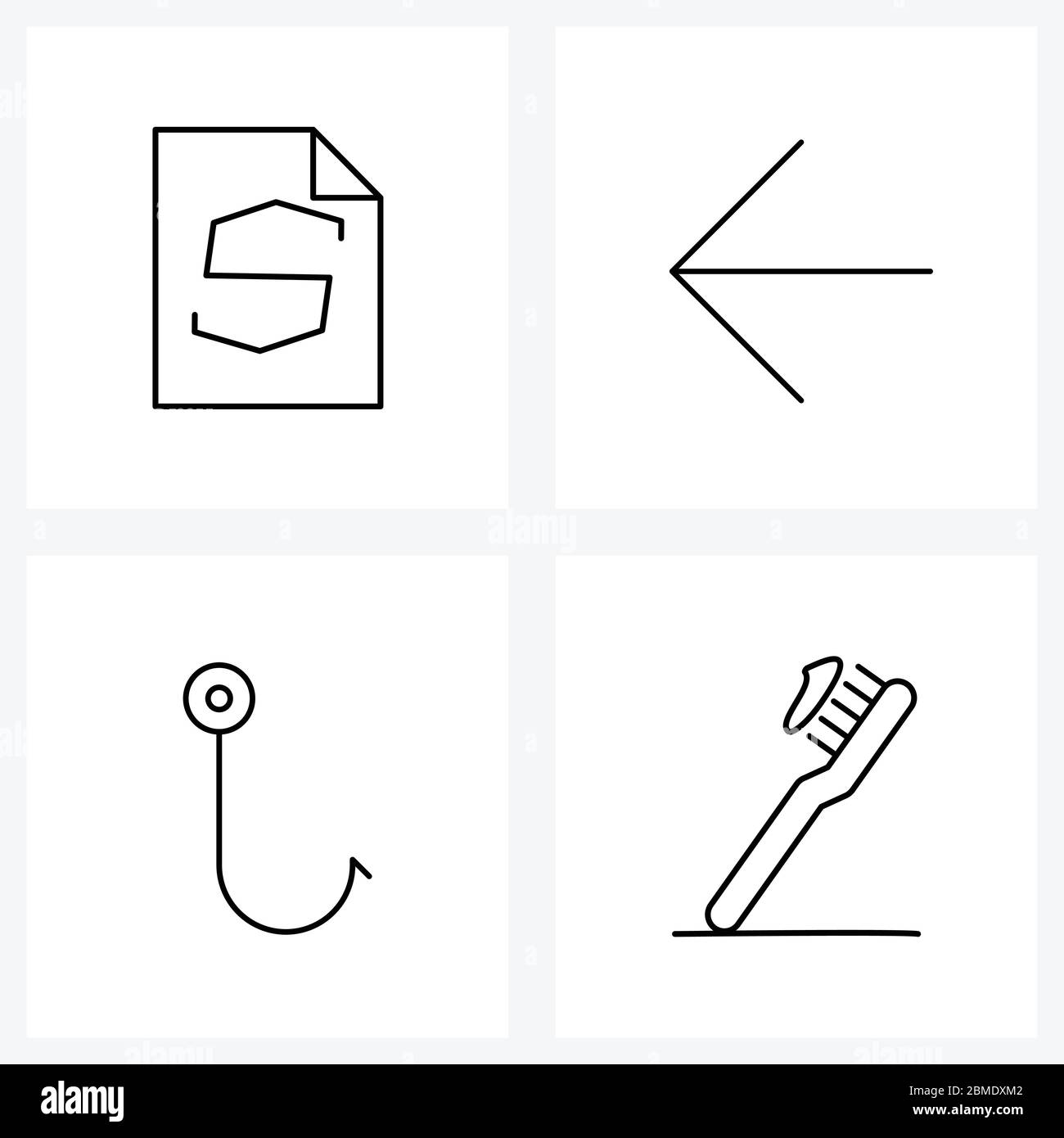 Isolated Symbols Set of 4 Simple Line Icons of secure file; sea; arrow