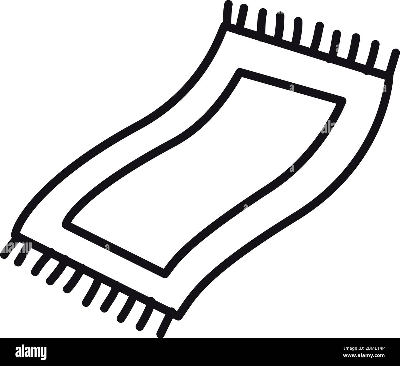 prayer rug icon over white background, line style, vector illustration