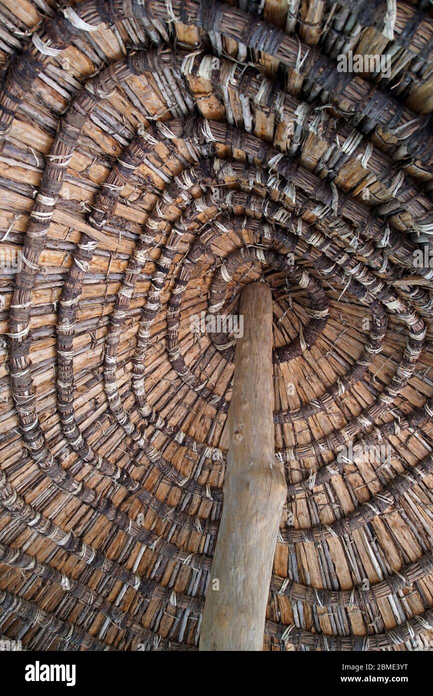 Inside View of a Grass Hut Roof Stock Photo - Alamy