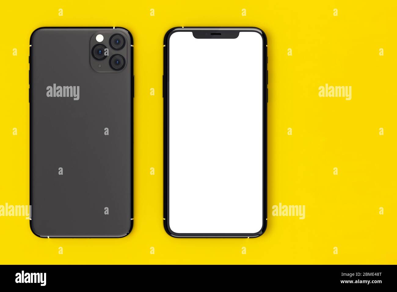 Khon Kaen Thailand 8 May Iphone 11 Pro Front And Back Side Smartphone Mock Up With White Screen Illustration For App Web Presentation Stock Photo Alamy