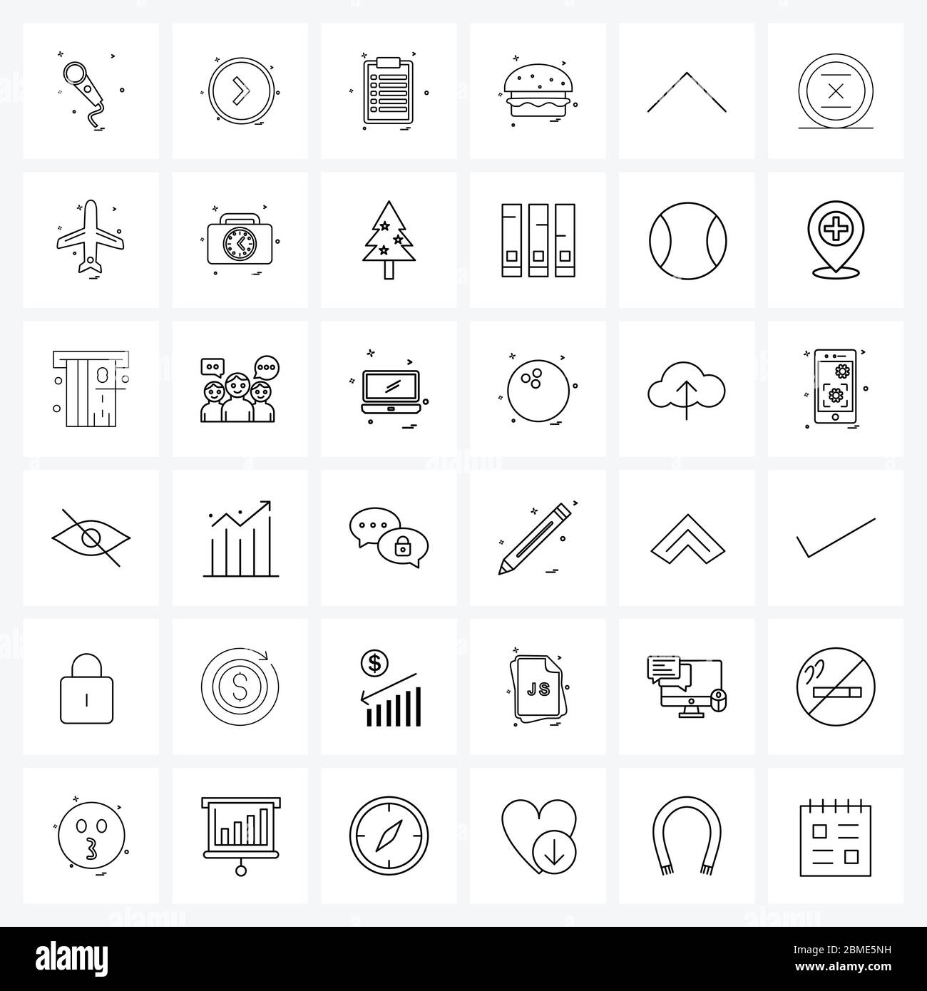 36 Editable Vector Line Icons and Modern Symbols of up, burger ...