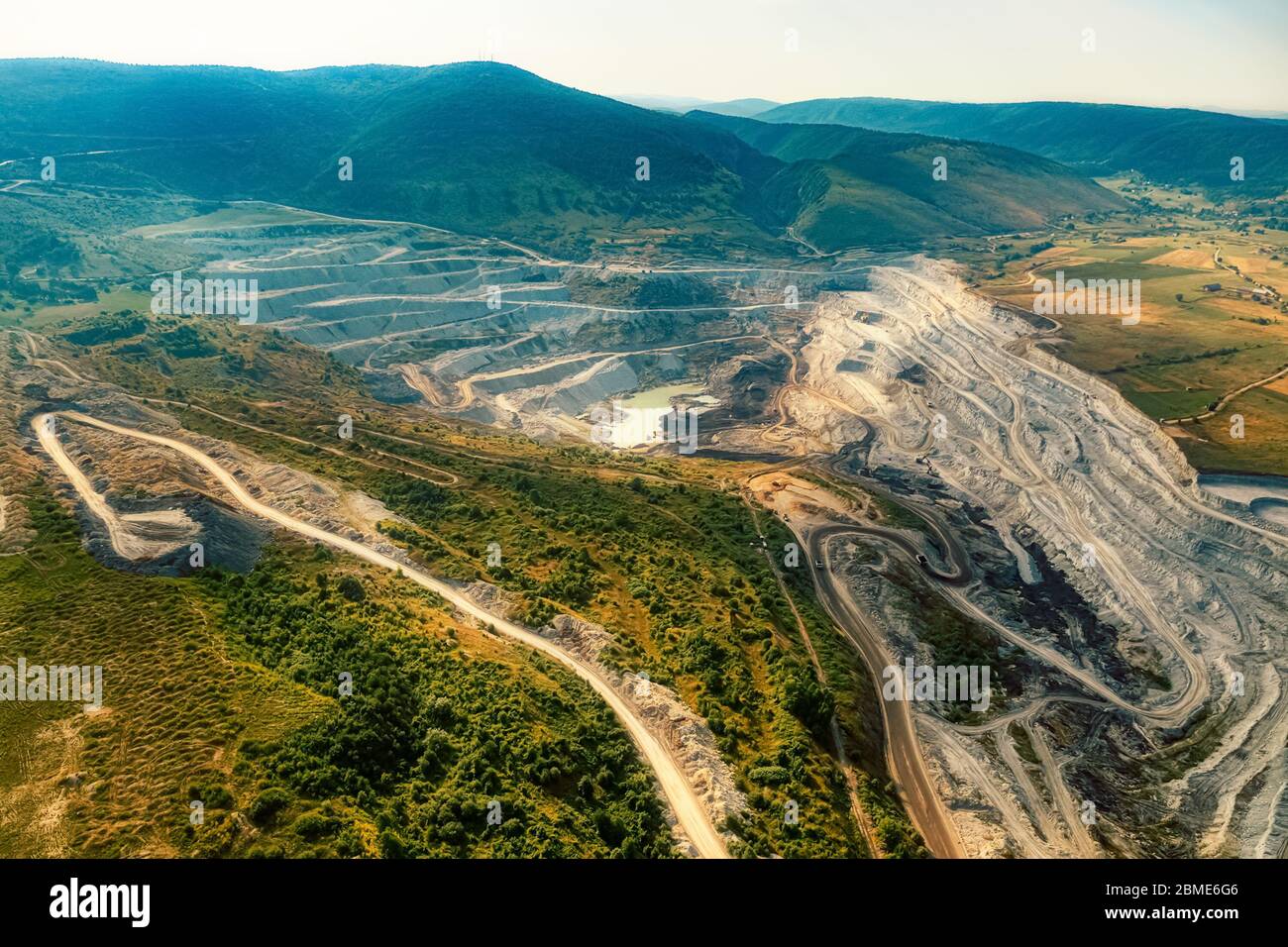 Stone quarry aerial Stock Photo Alamy