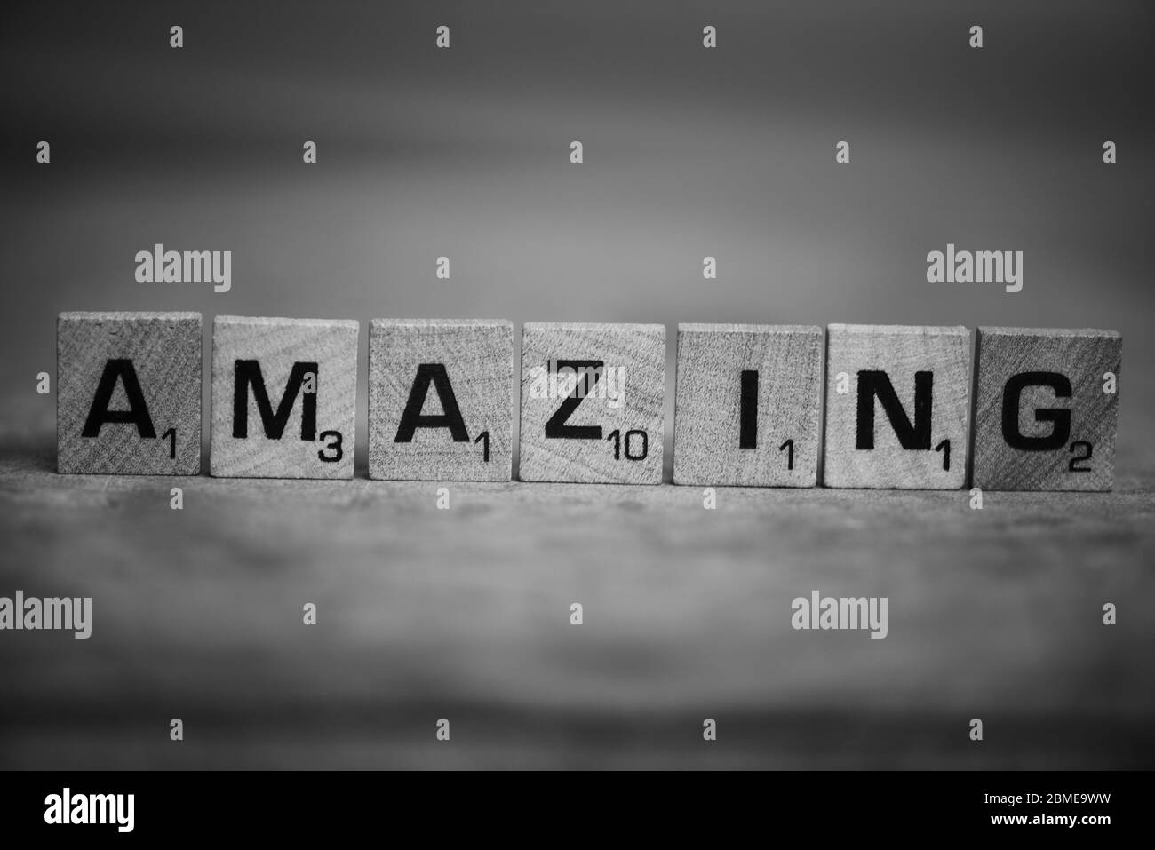 Amazing in block letters Stock Photo
