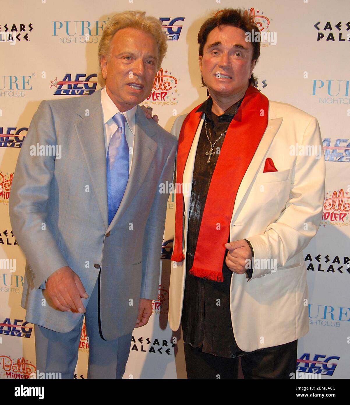LAS VEGAS - FEBRUARY 20, 2008: Siegfried Fischbacher and Roy Horn arrive at the Grand Opening of Bette Midler's "The Showgirl Must Go On" at Caesars Palace February 20, 2008 - People: Siegfried Fischbacher, Roy Horn People: Siegfried Fischbacher, Roy Horn Credit: Storms Media Group/Alamy Live News Stock Photo