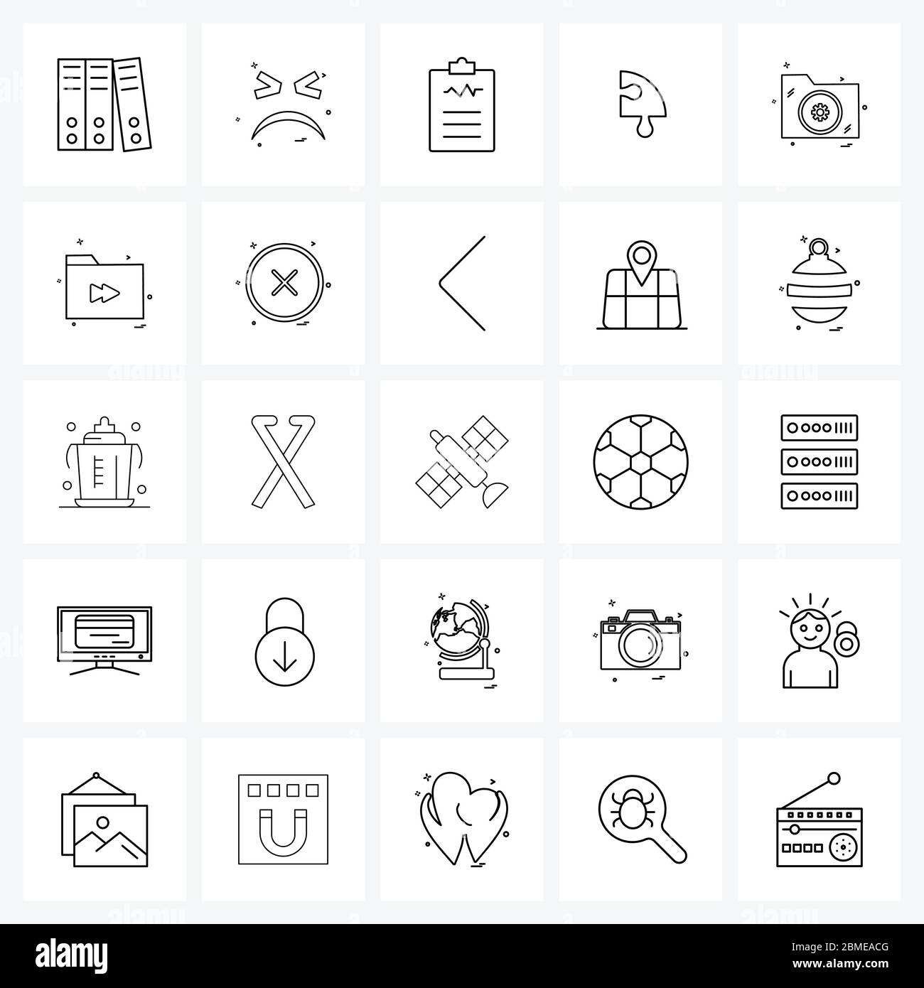 Stock Vector Icon Set of 25 Line Symbols for folder, folder, text ...