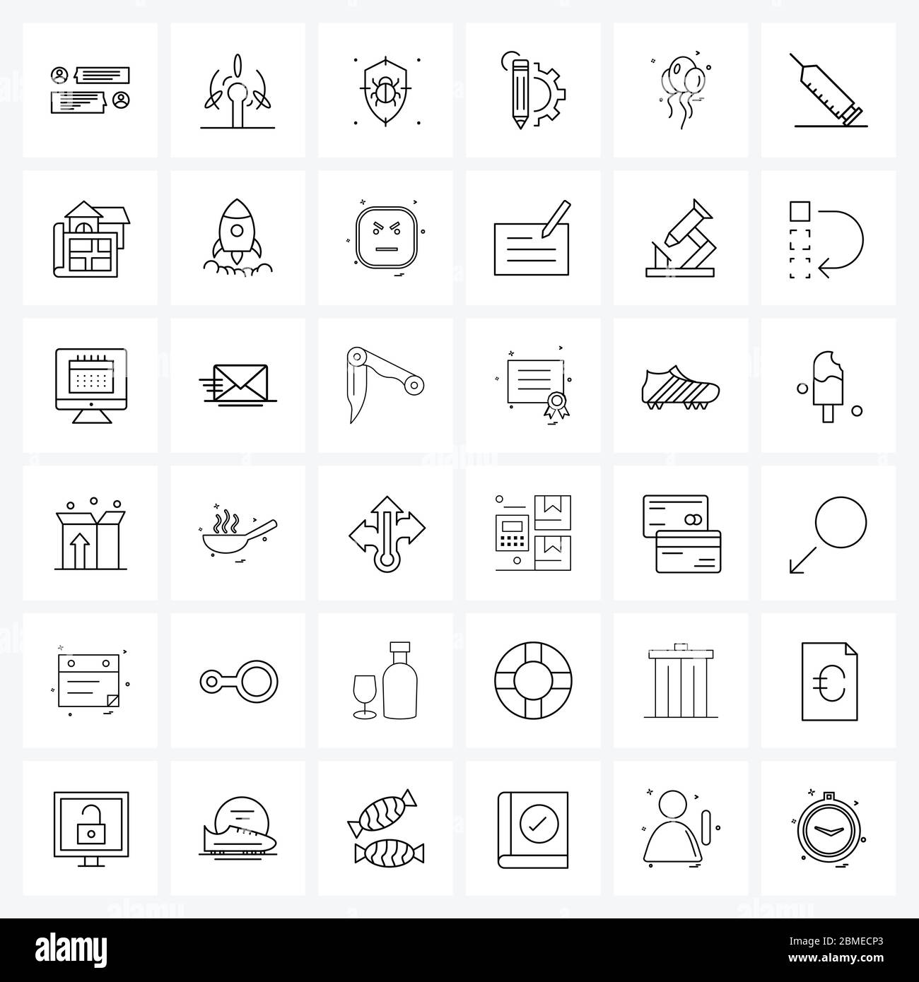 36 Universal Icons Pixel Perfect Symbols of balloons, setting, water ...