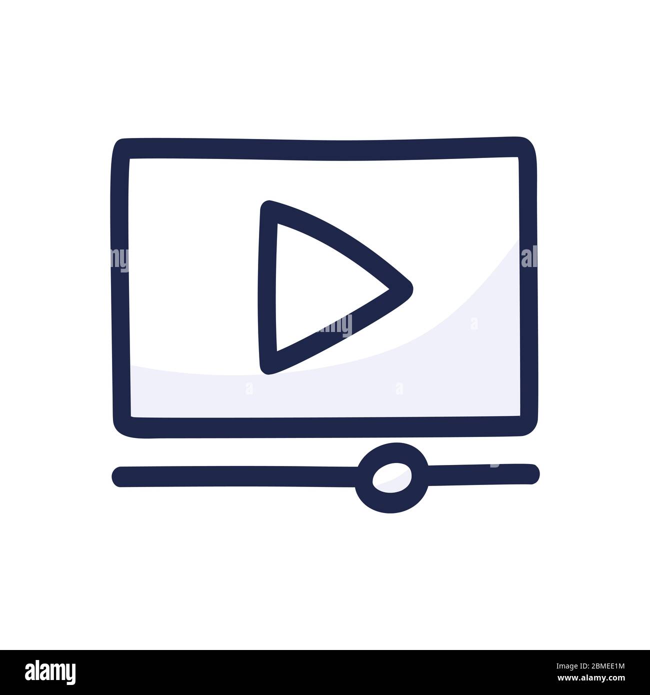 video player play button simple outline color icon isolated on white ...