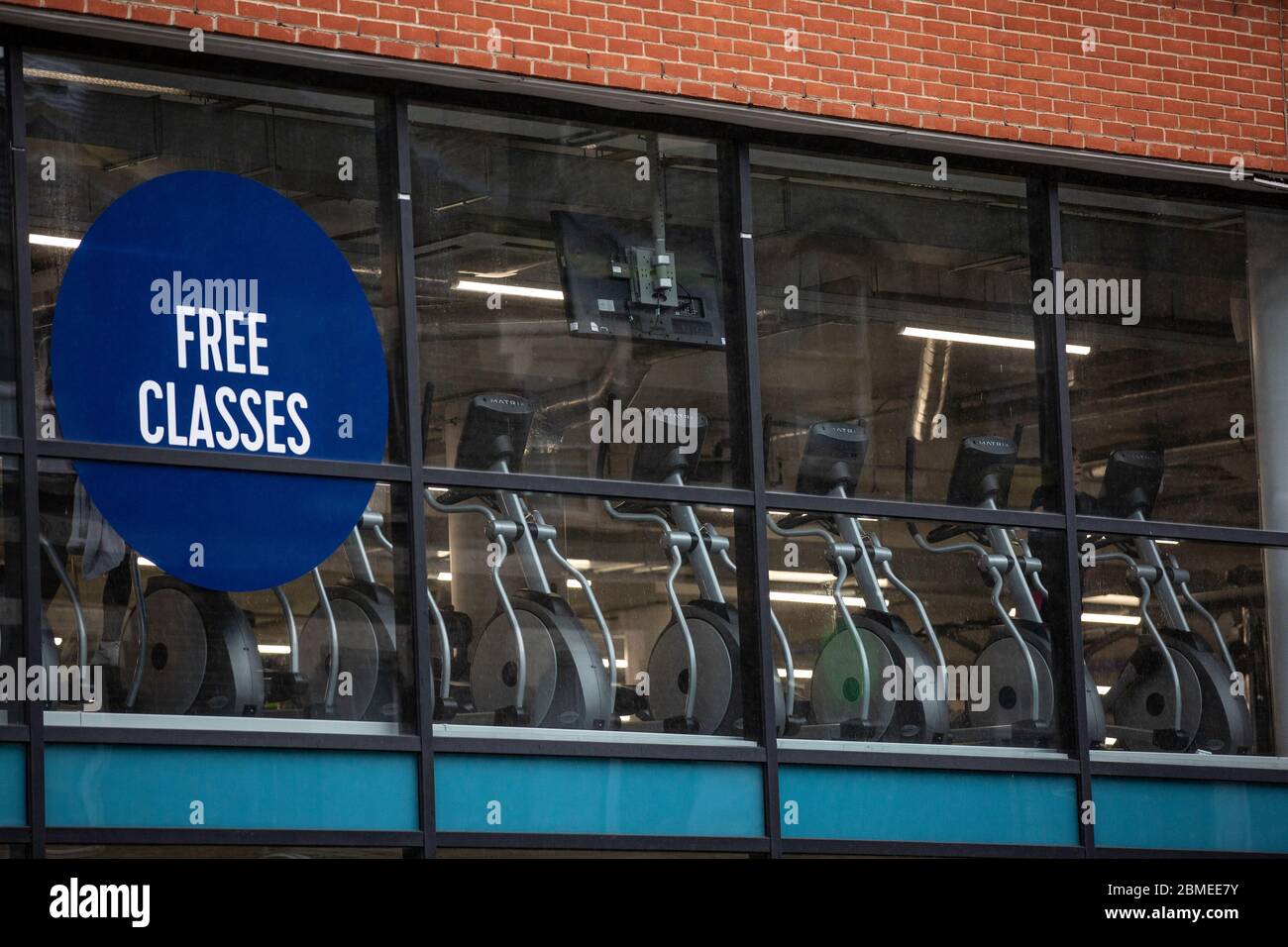 A local gym in West London is near empty during the beginning of the Coronavirus Lockdown restrictions across the United Kingdom. Stock Photo