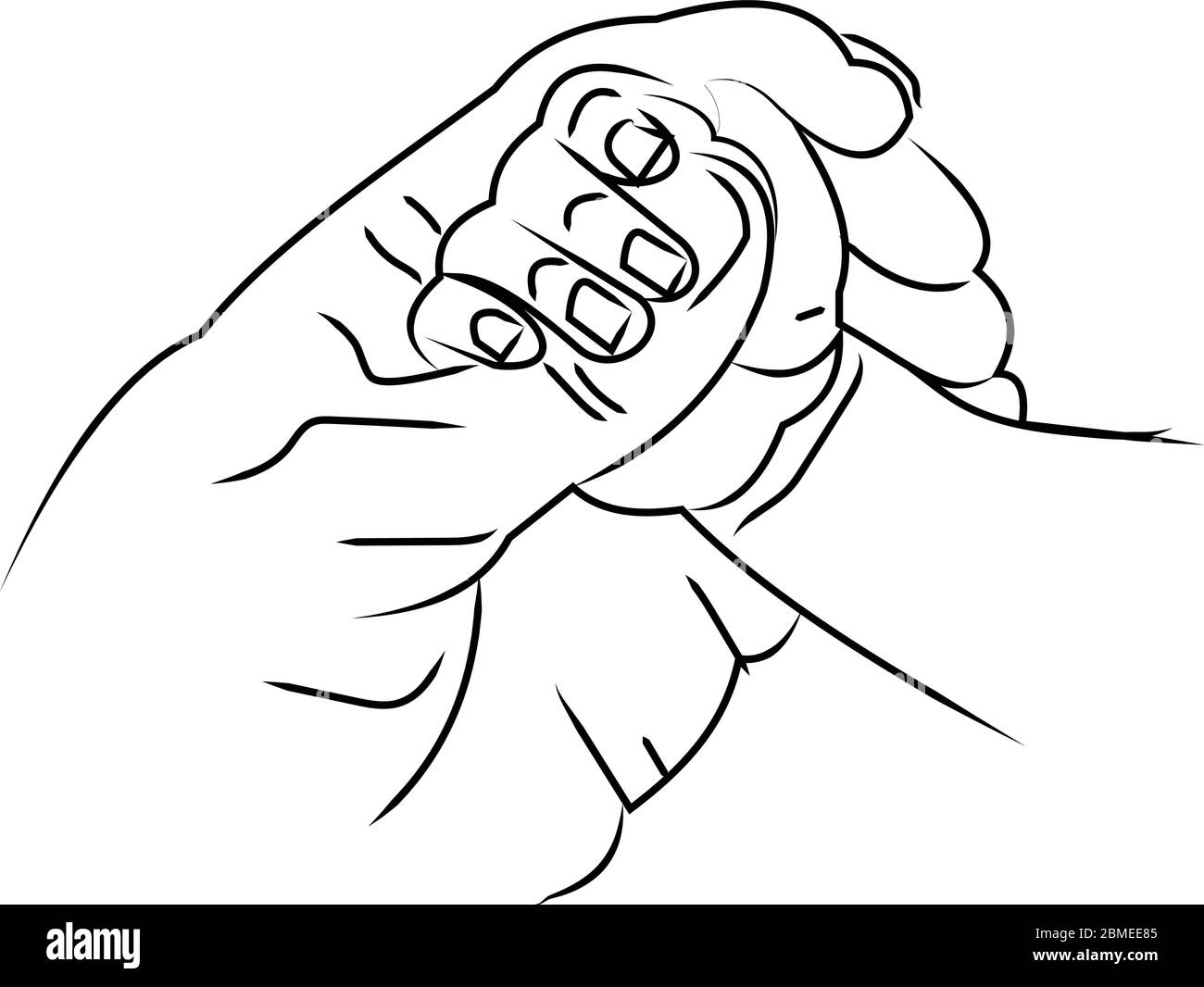 Holding our hand Stock Vector Images - Alamy