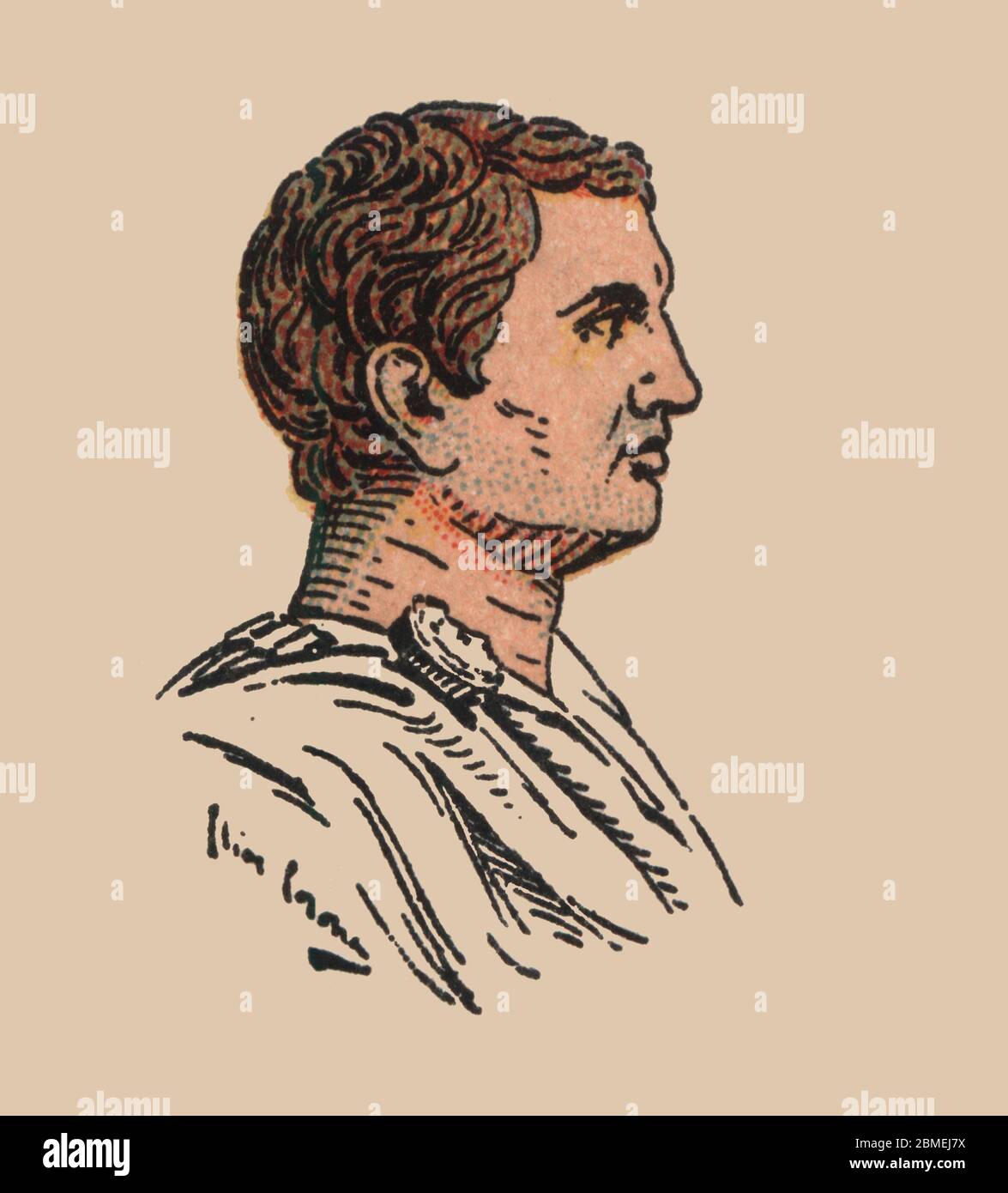 Cneo Pompeyo Magno (106 aC-48 aC), político y general romano, cónsul de la república. Grabado de 1900. Stock Photo