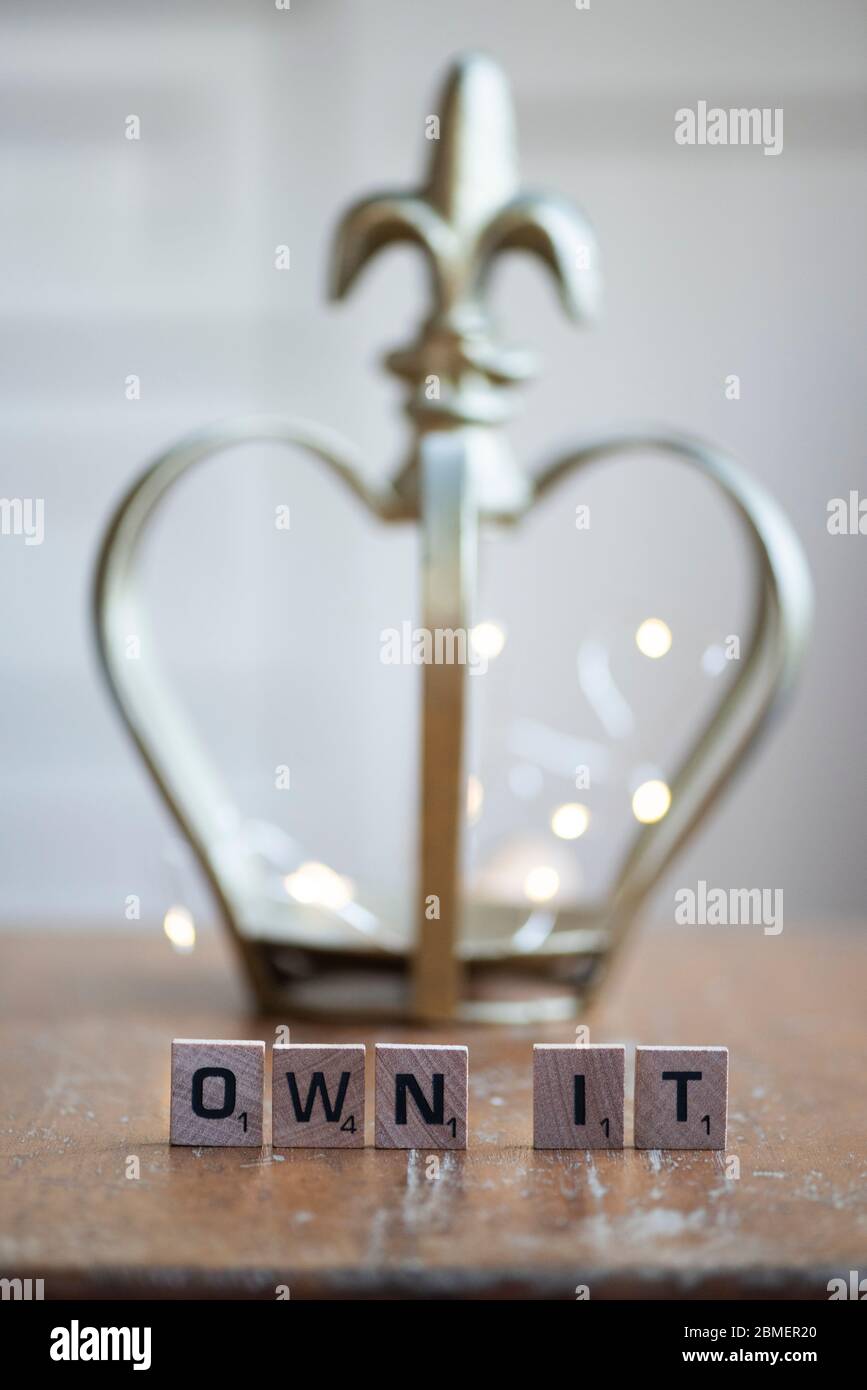 Own it in block letters Stock Photo